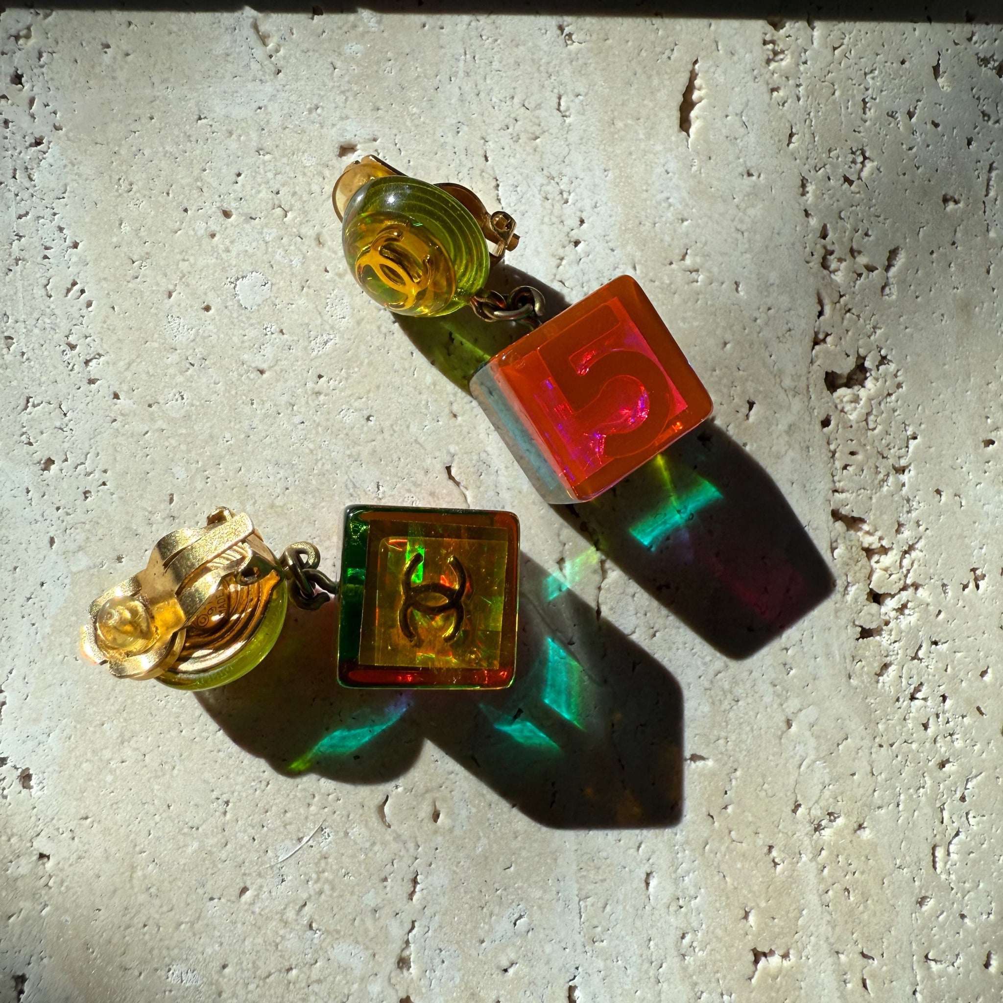 Chanel Vintage Multi Color Earrings by The Vintage New Yorker