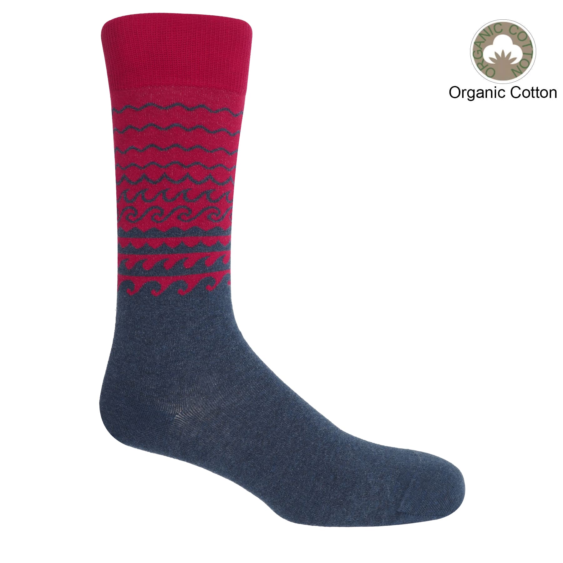 Wave Men's Socks - Red by Peper Harow
