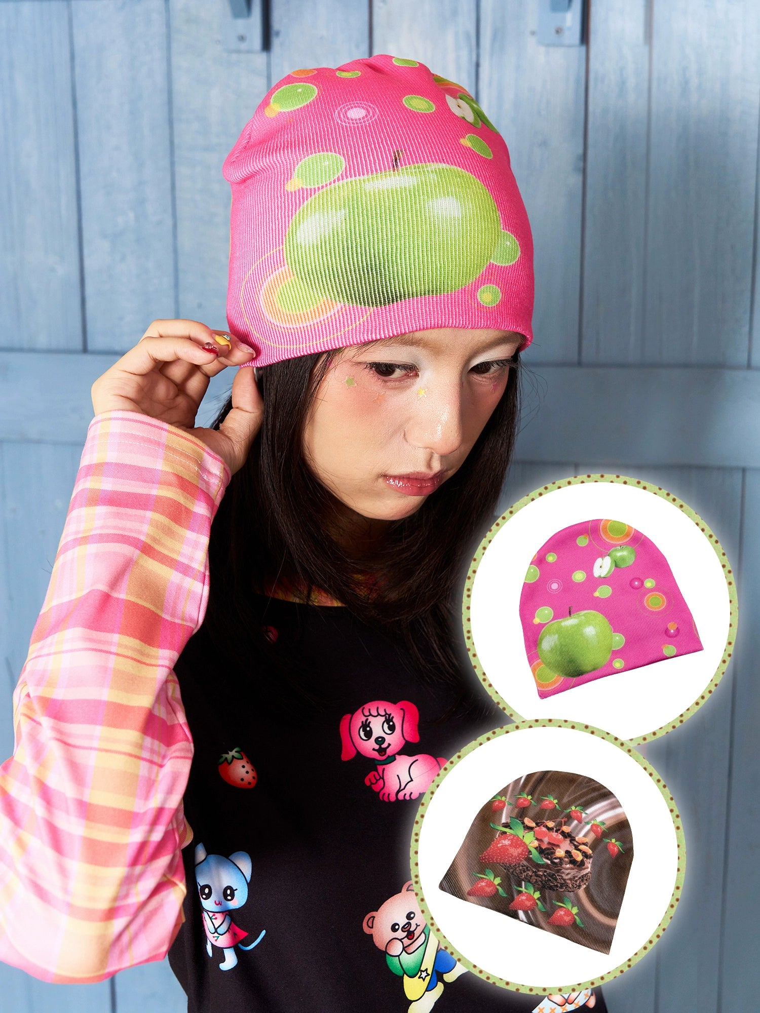 Harajuku Hat Knitted Stretch Beanie - Fruits by Land Decora
