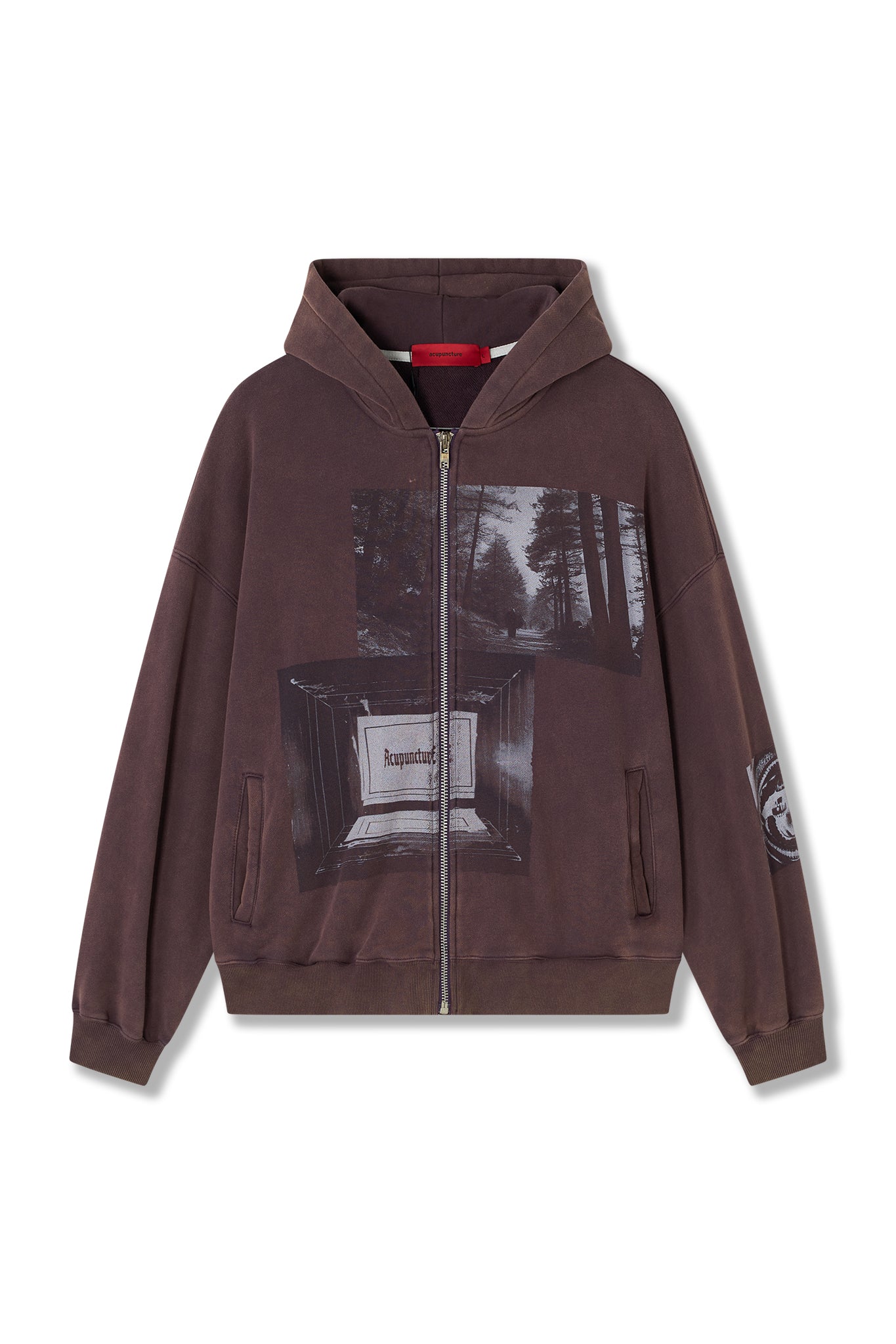 PUNKER ZIP HOODIE POMACE RED by Acupuncture1993