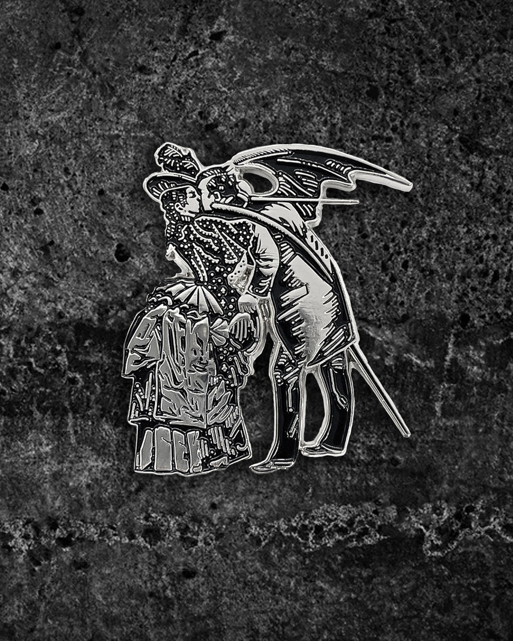 Devil's Kiss Max Ernst Enamel Pin by KATAKOMB