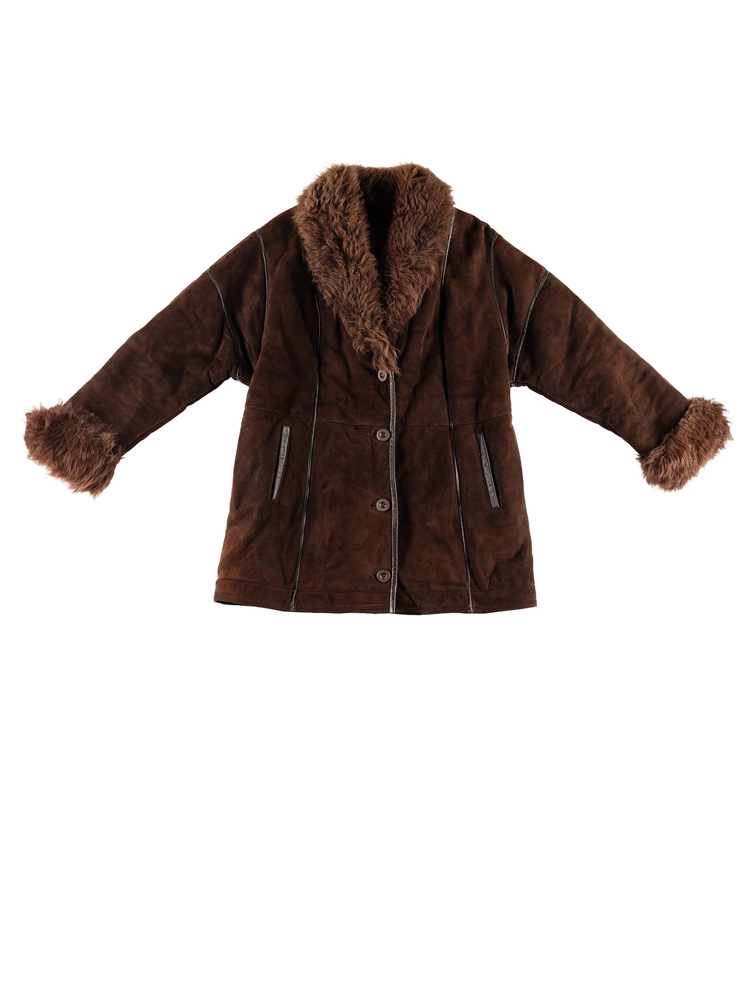 Vintage 70's Women Penny Lane Sheepskin Coat in Brown by Northern Grip