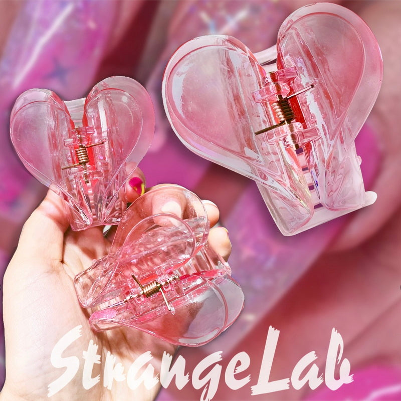StrangeLab Heart Claw Clip | Transparent Acrylic Claw | Heart-Shaped H by Land Decora