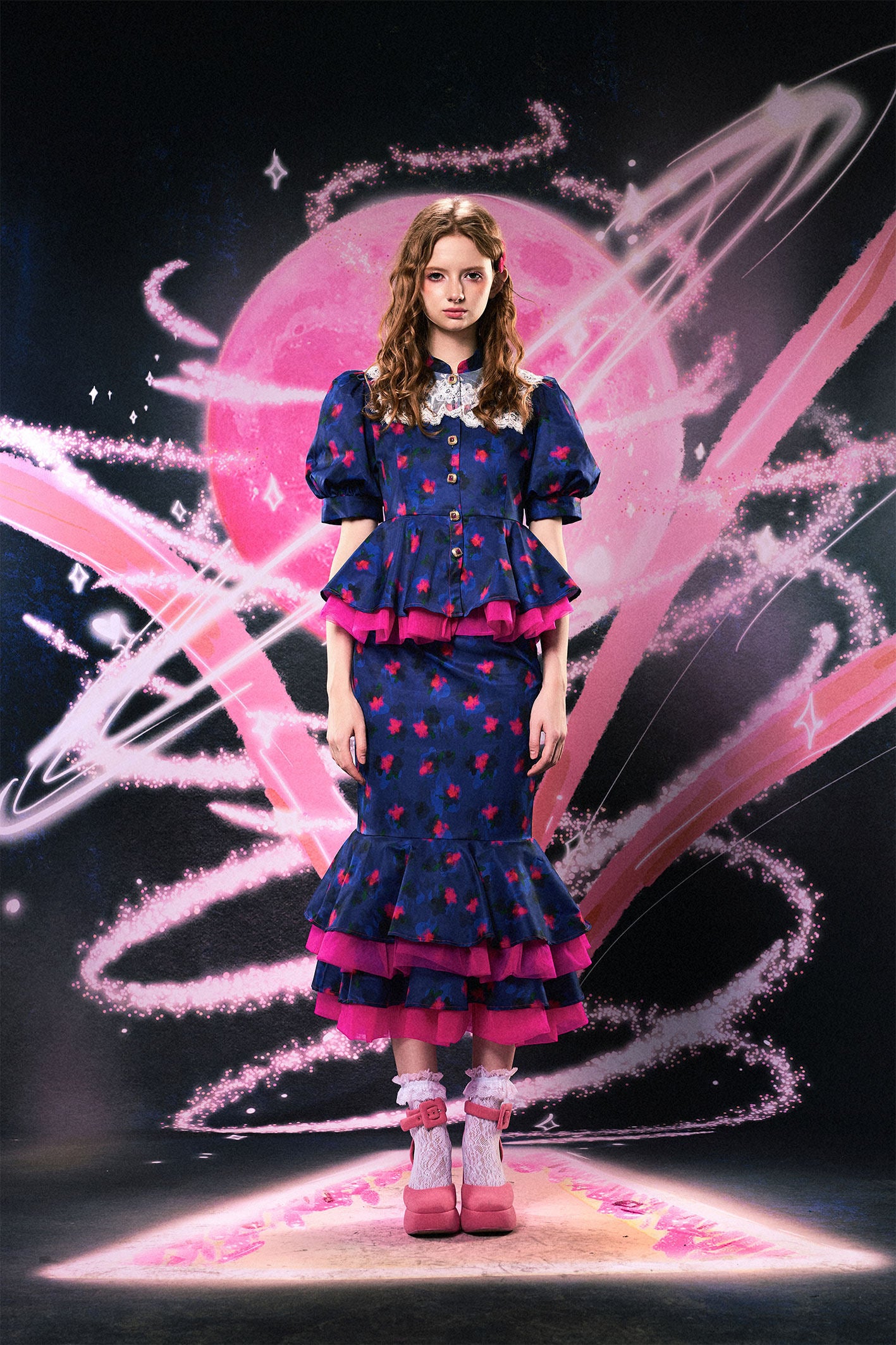 Floral Doll Collar Dress - Monsssstar by Land Decora