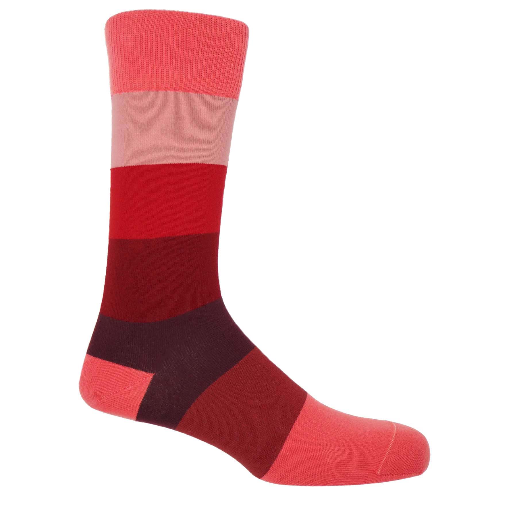 Block Stripe Men's Socks - Fire by Peper Harow