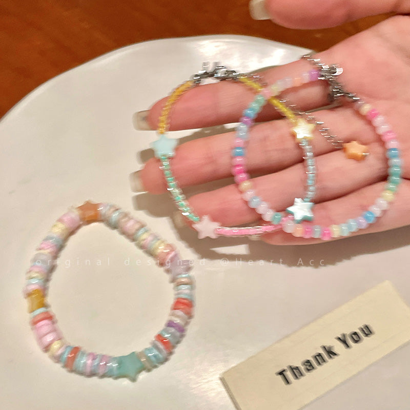 Decora Kei Bracelet – Colorful Beaded Star – Filpped by Land Decora