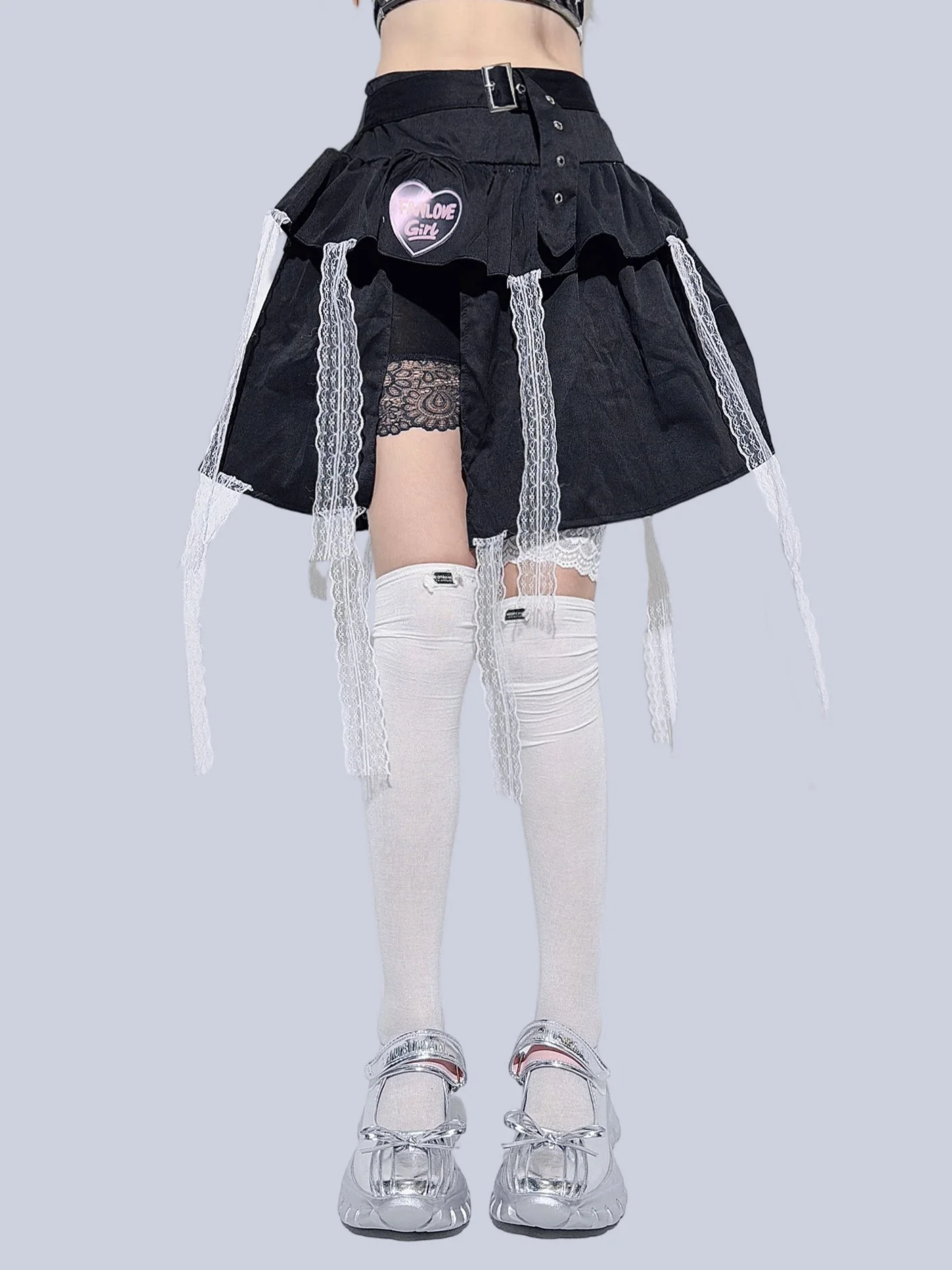 Y2K Lace Mini Skirt - FANLOVEGIRL by Land Decora