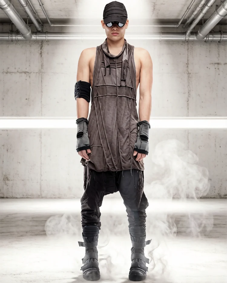 DIRTY DYE STRAP DECONSTRUCTED VEST by OFFCULTURE