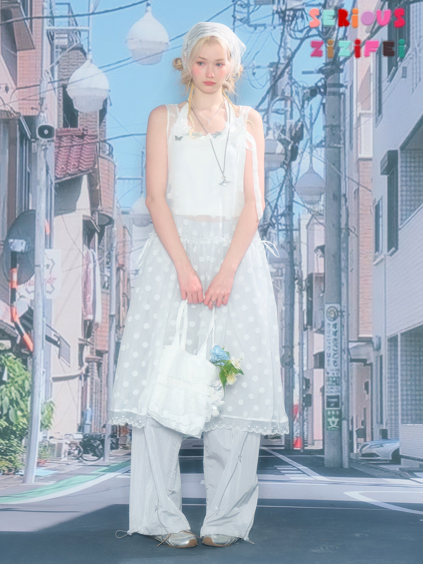 Kawaii Polka Dot Mesh Dress - ziziFei by Land Decora