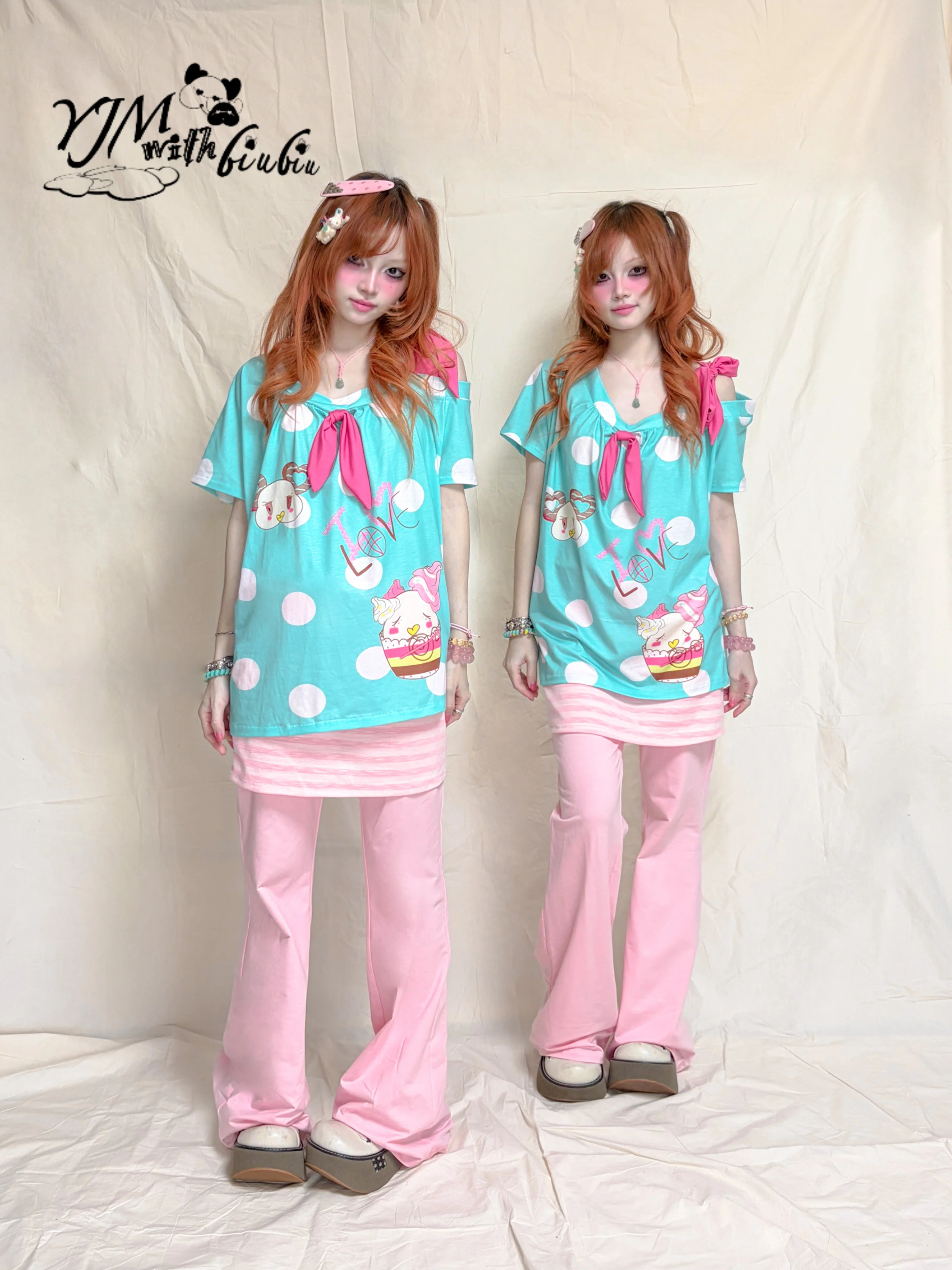 Kawaii Aqua Blue Dessert Top - YJM with biubiu by Land Decora