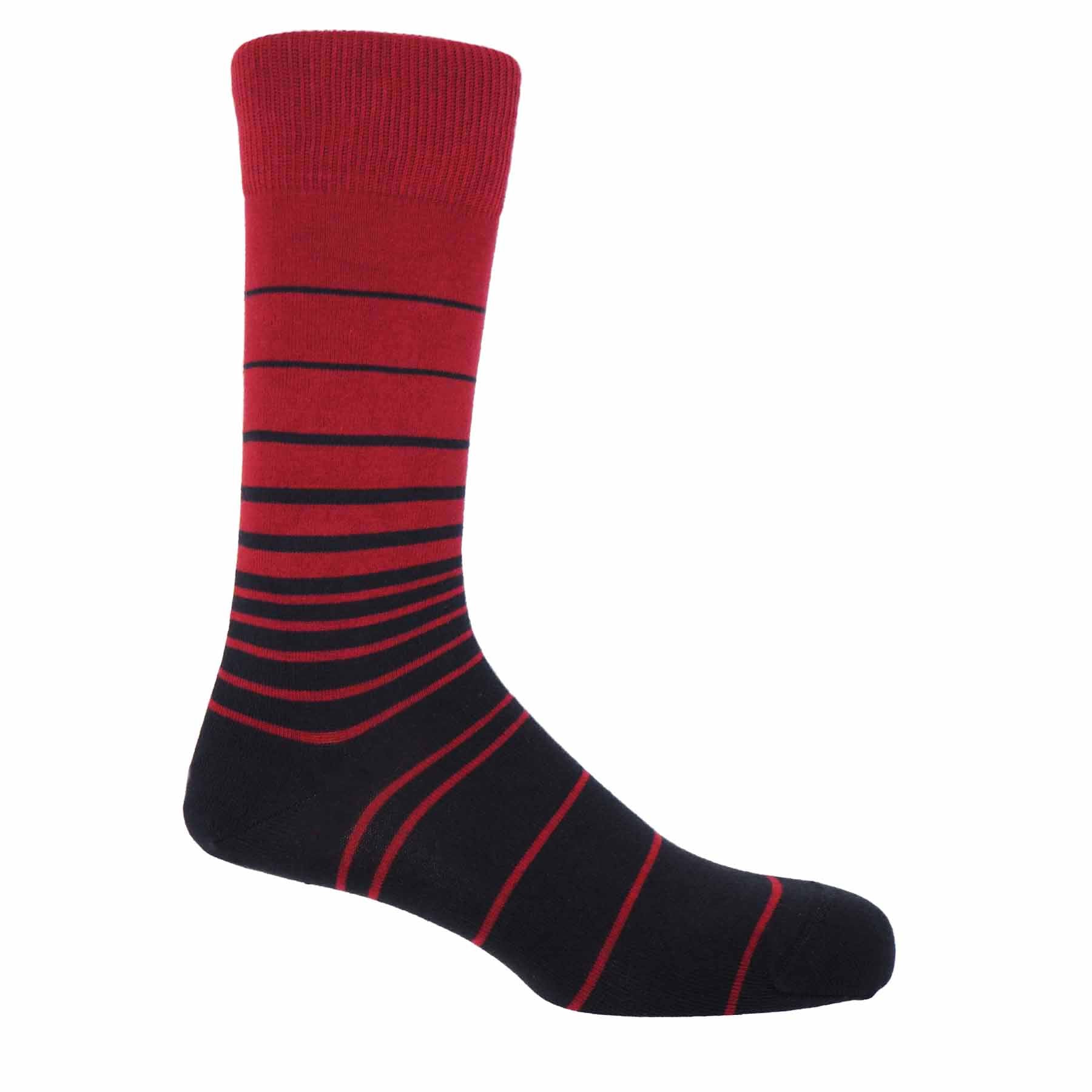 Retro Stripe Men's Socks - Burgundy by Peper Harow