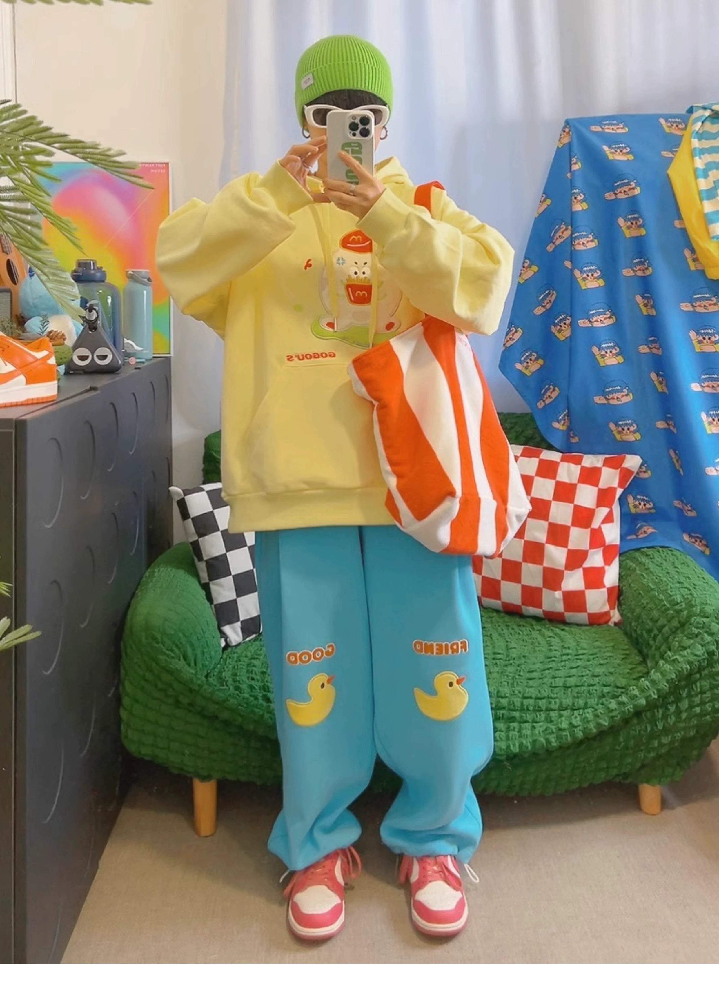 KidCore Embroidered Yellow Hoodie Cotton Blend - KURIOSITAET by Land Decora