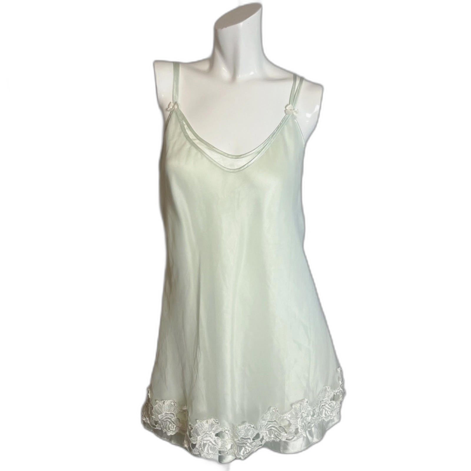 Vintage 80s Alexandra Nicole Light Pastel Green Mint Satin Women's Siz by Hot Girl Secondhand