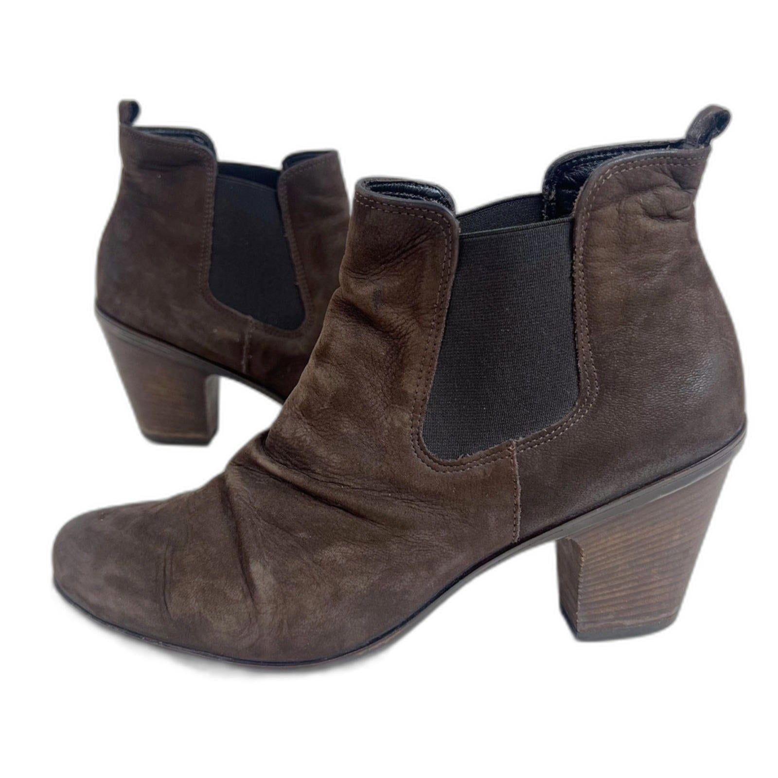 Paul Green Juno Brown Suede Nuback Ankle Boots Booties Chelsea Size by Hot Girl Secondhand