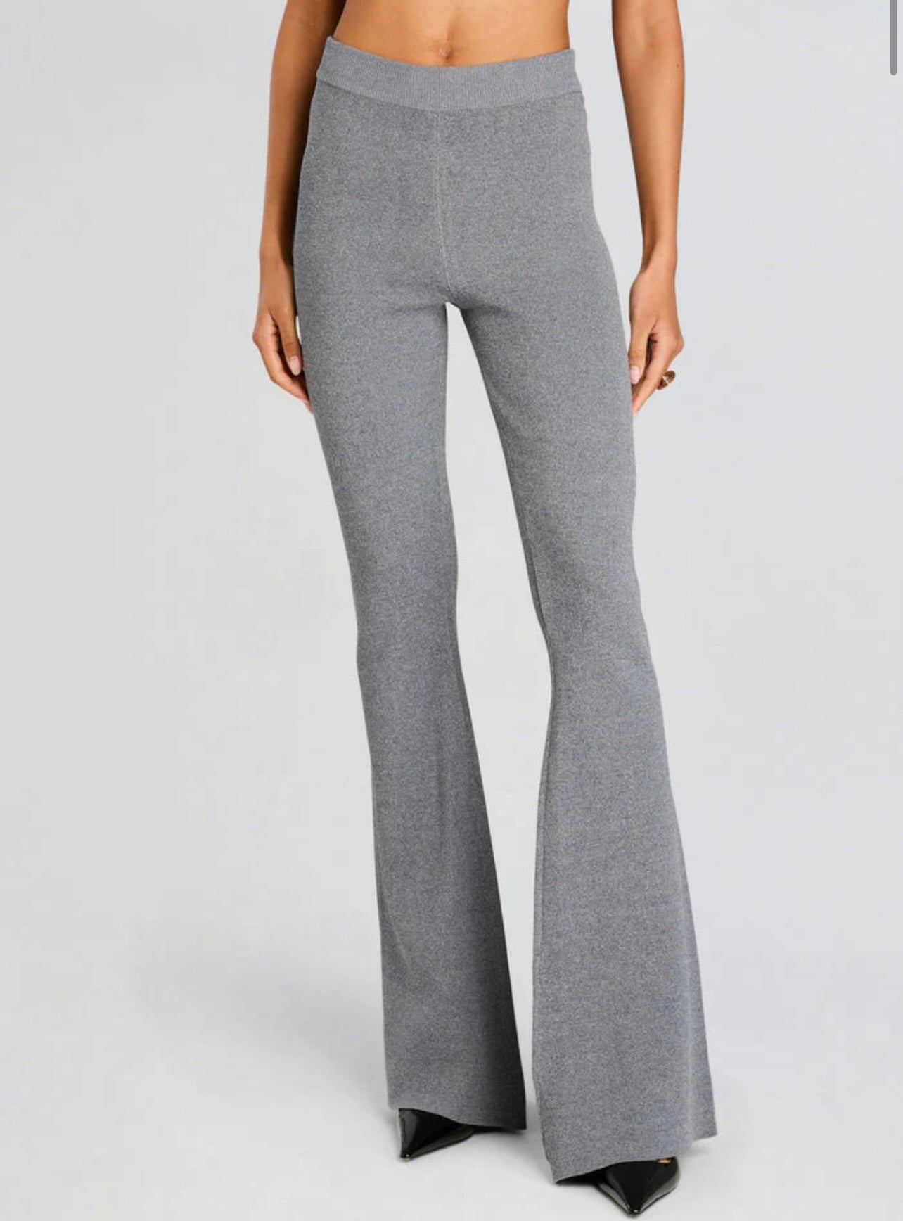 SEROYA Mickie Knit Flare Pant in Medium Grey by Sierra Deene