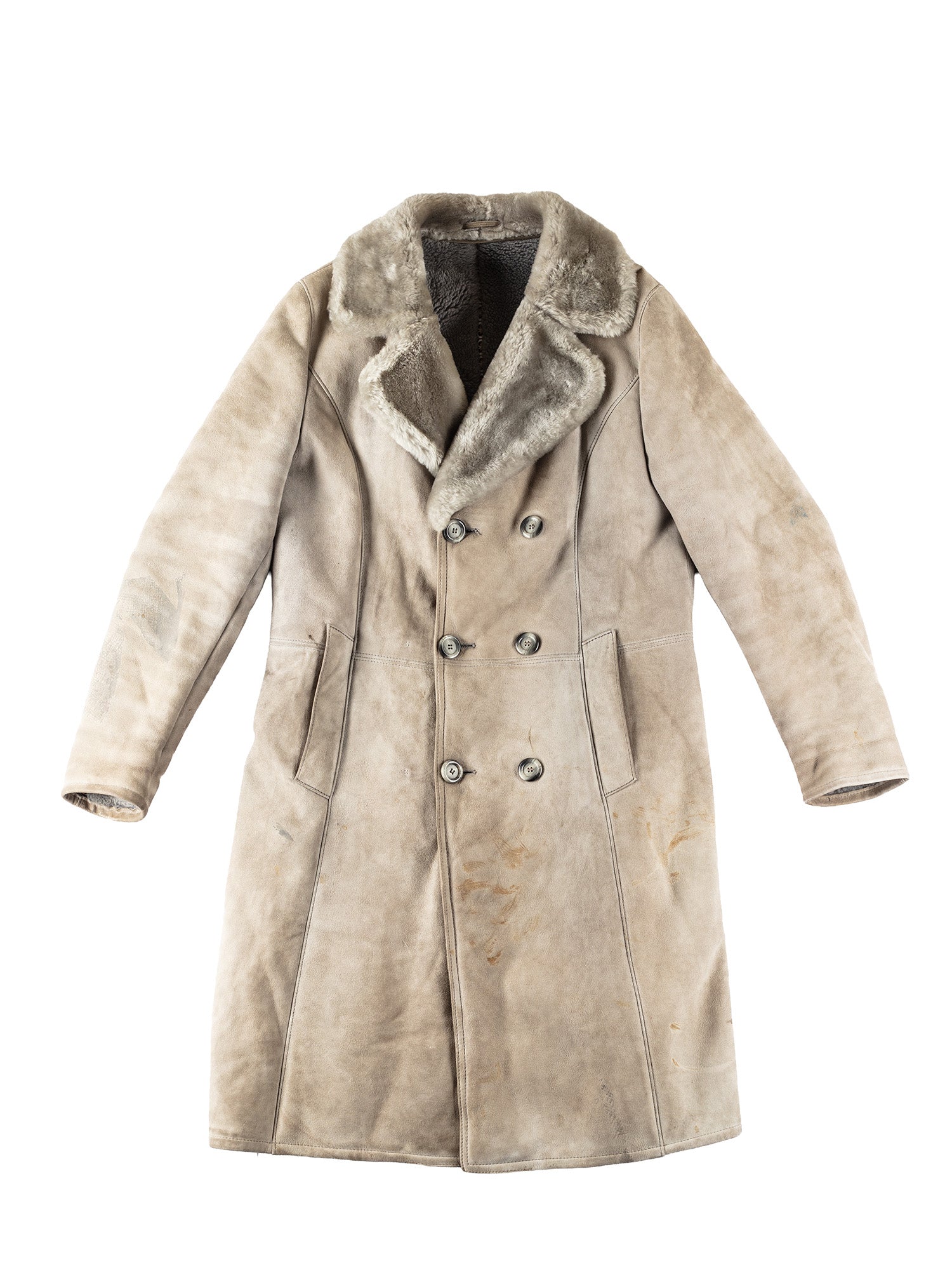Vintage 80's Men Sheepskin Coat in Gray by Northern Grip
