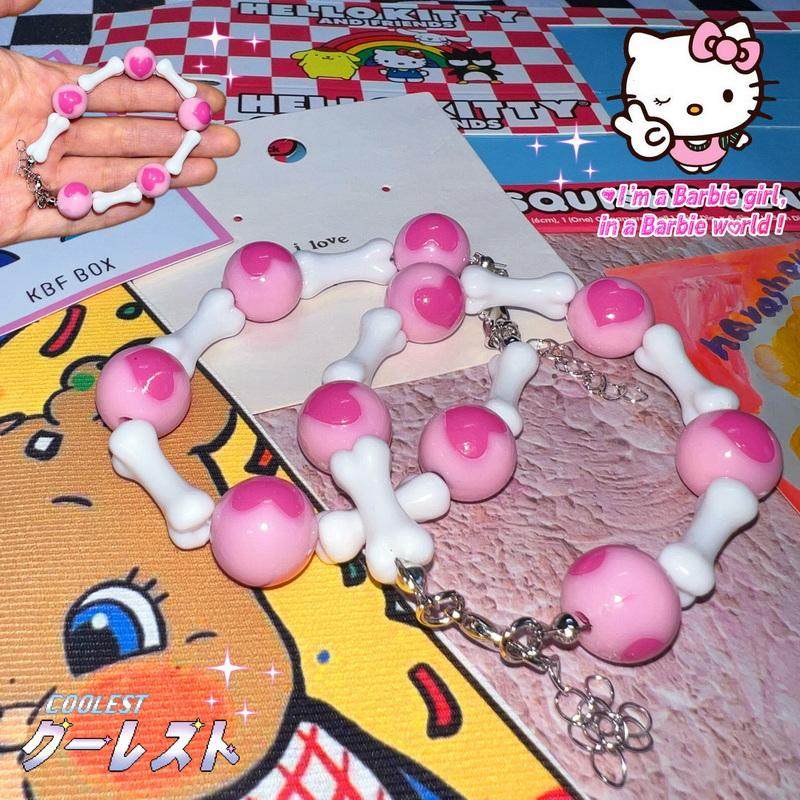 Decora Y2K Bone Heart Bracelet - Strangelab by Land Decora
