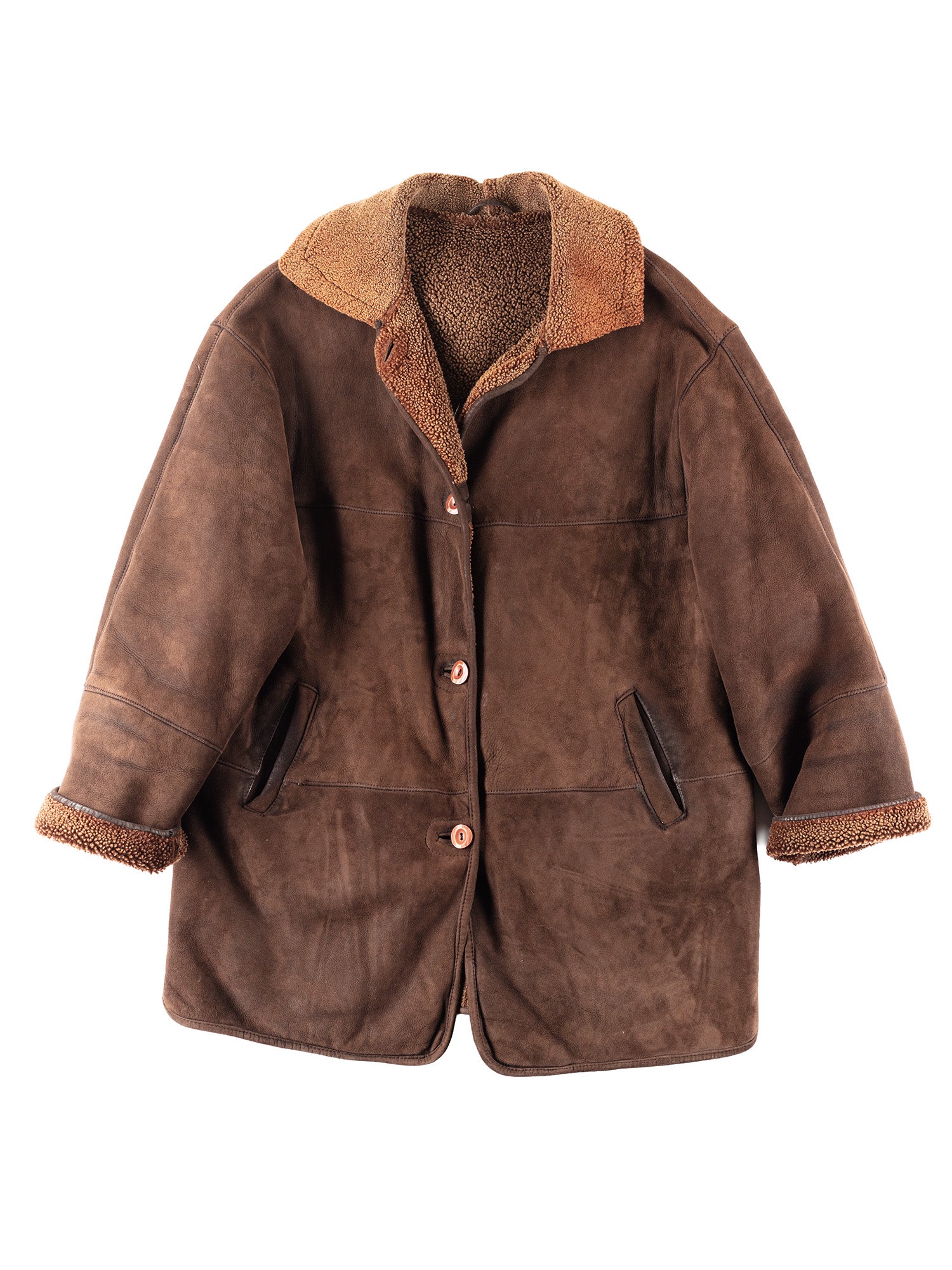 Vintage 00's Women Sheepskin Coat in Brown by Northern Grip