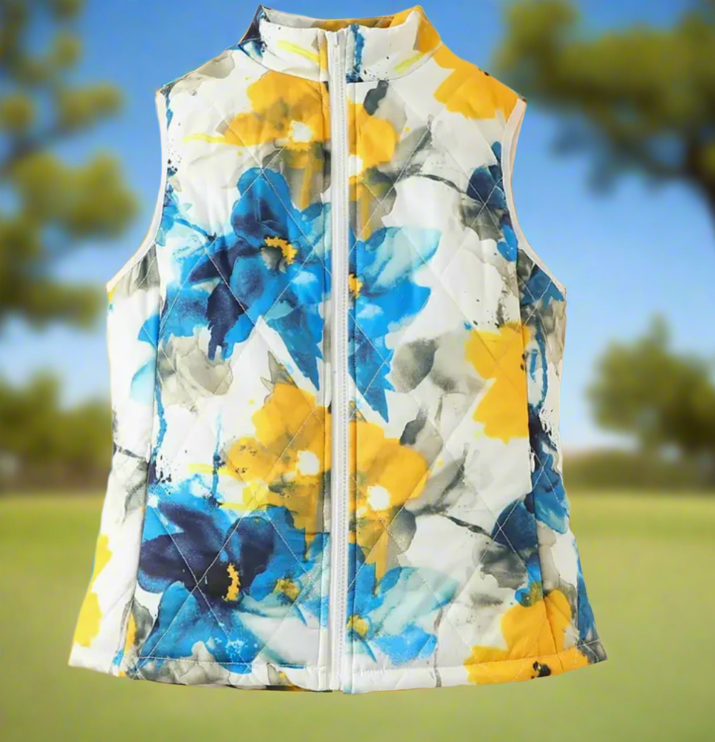 Water Color Quilted Vest by Putter Girl