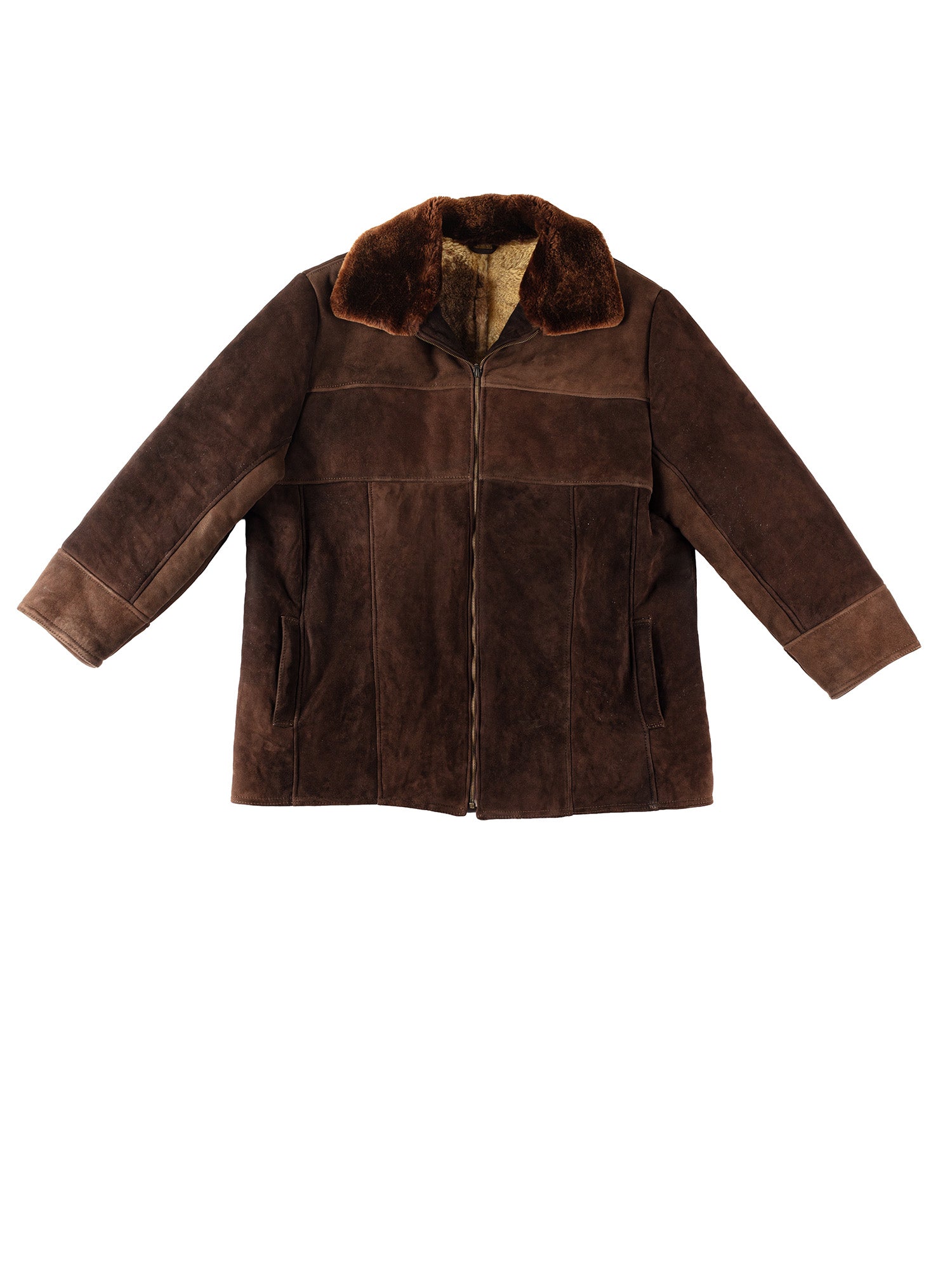 Vintage 90's Men Sheepskin Coat in Brown by Northern Grip