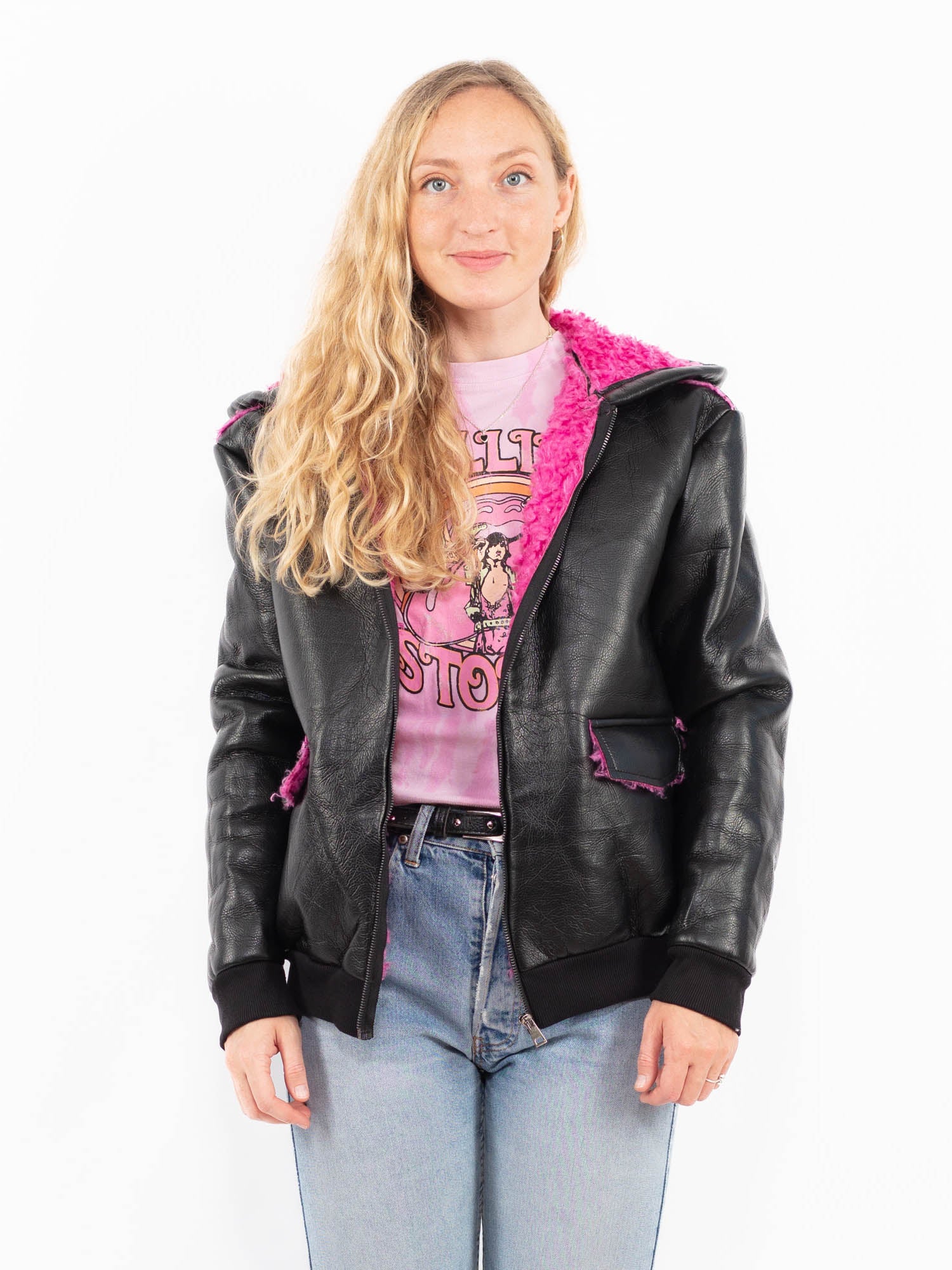 Vintage 00's Penny Lane Faux Sheepskin in Black by Northern Grip