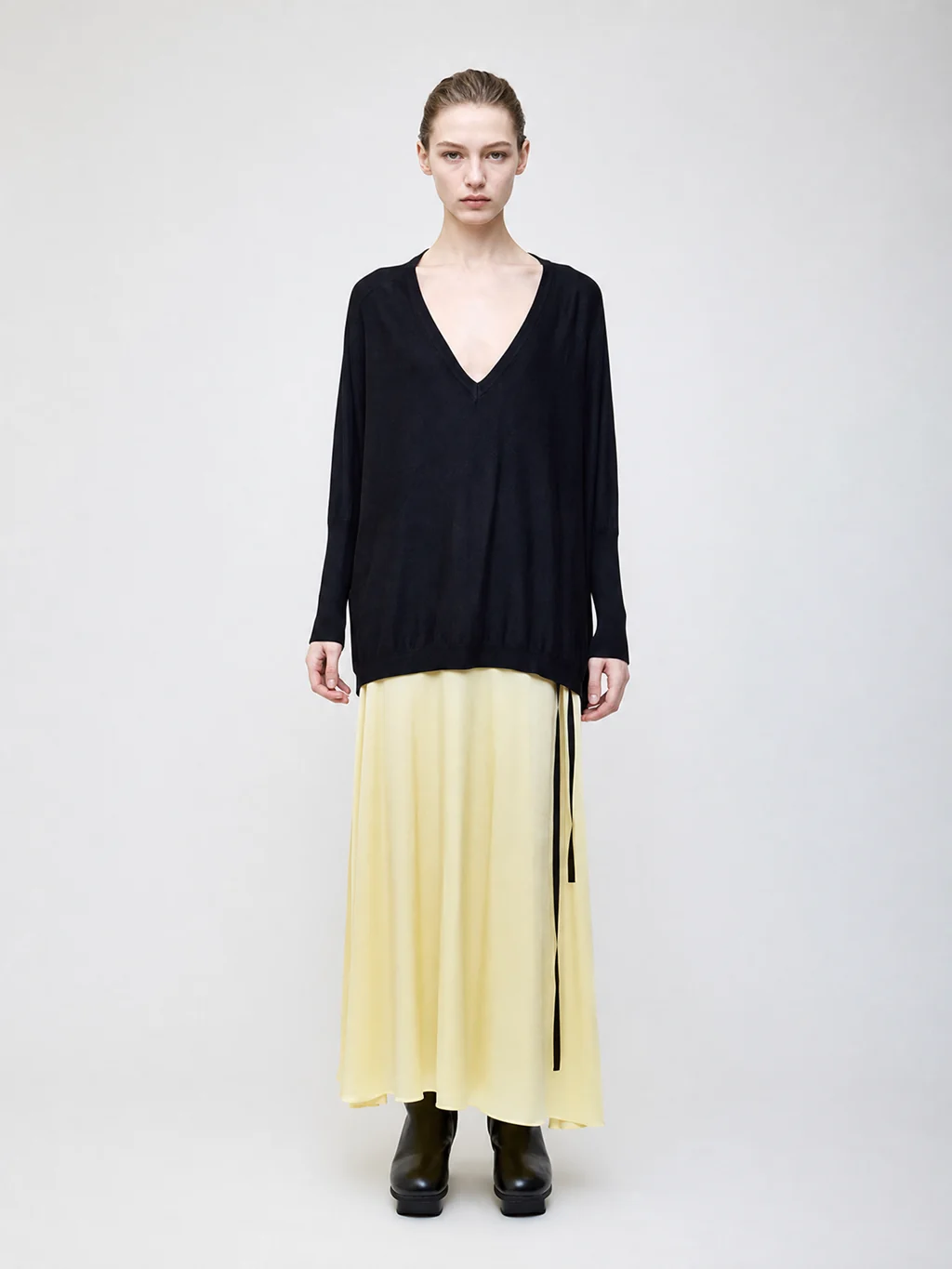 Kimono sleeve knit -Black- by ASATO