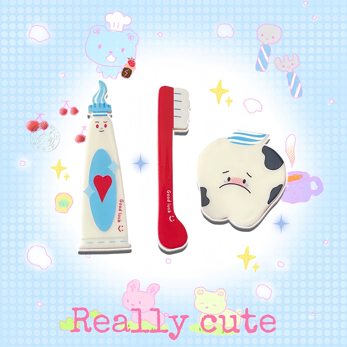 Toothbrush Hair Clip Set Y2K Kawaii by Land Decora