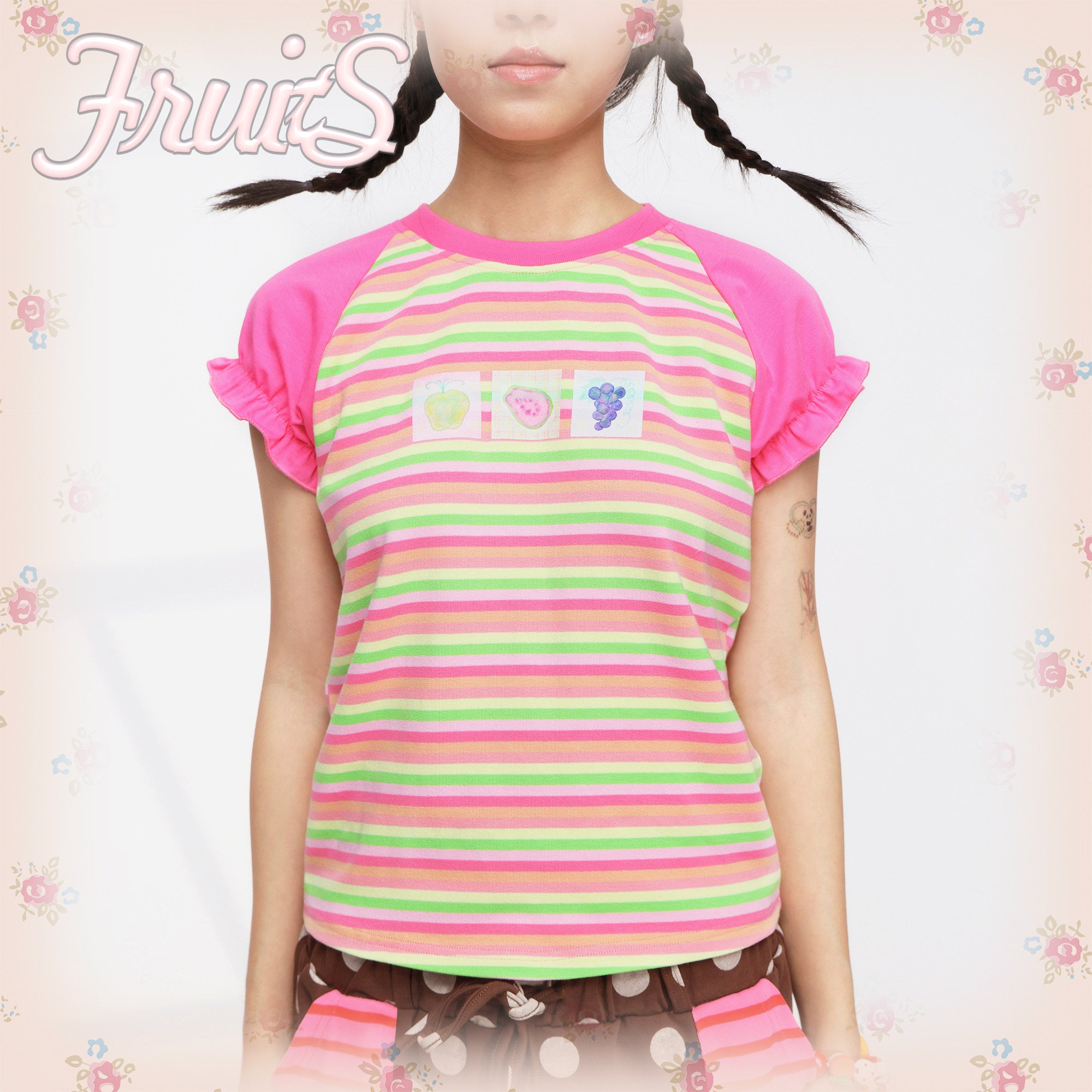 Fruit Puff Sleeve Tee - FRUITS by Land Decora