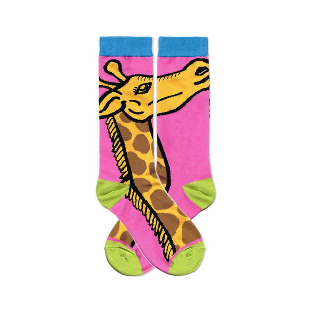 Harajuku Socks Kidcore Pink Giraffe Middle Length Cute Socks Meugler by Land Decora