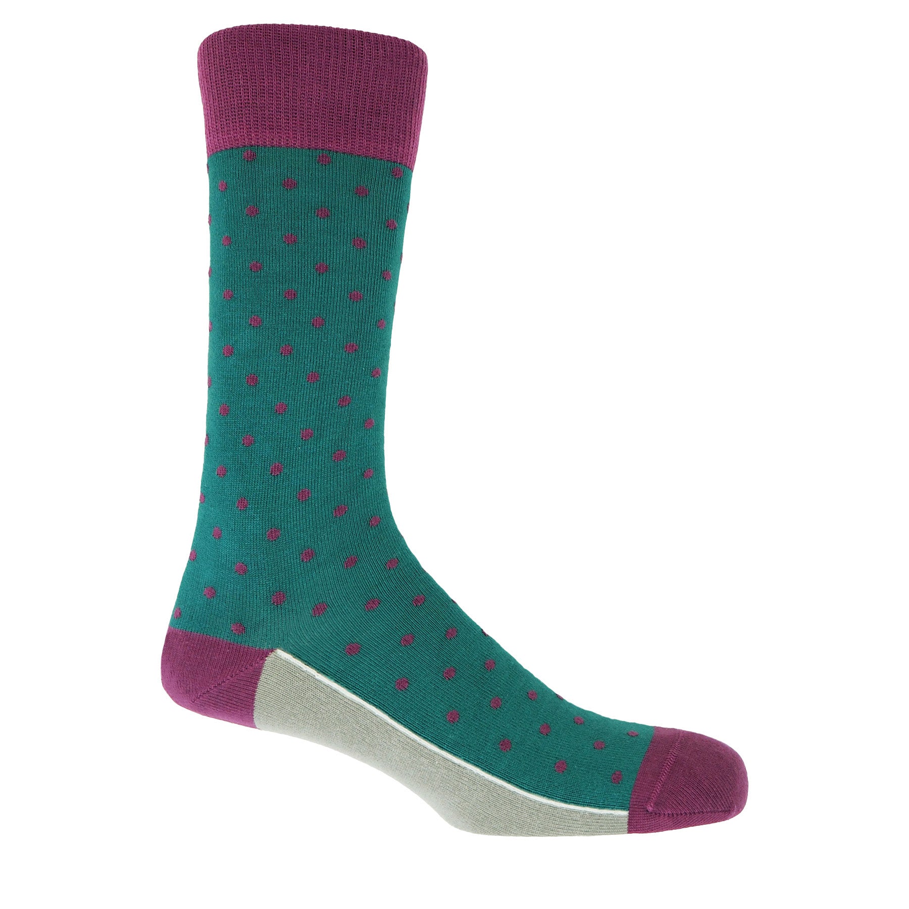 Pin Polka Men's Socks - Teal by Peper Harow