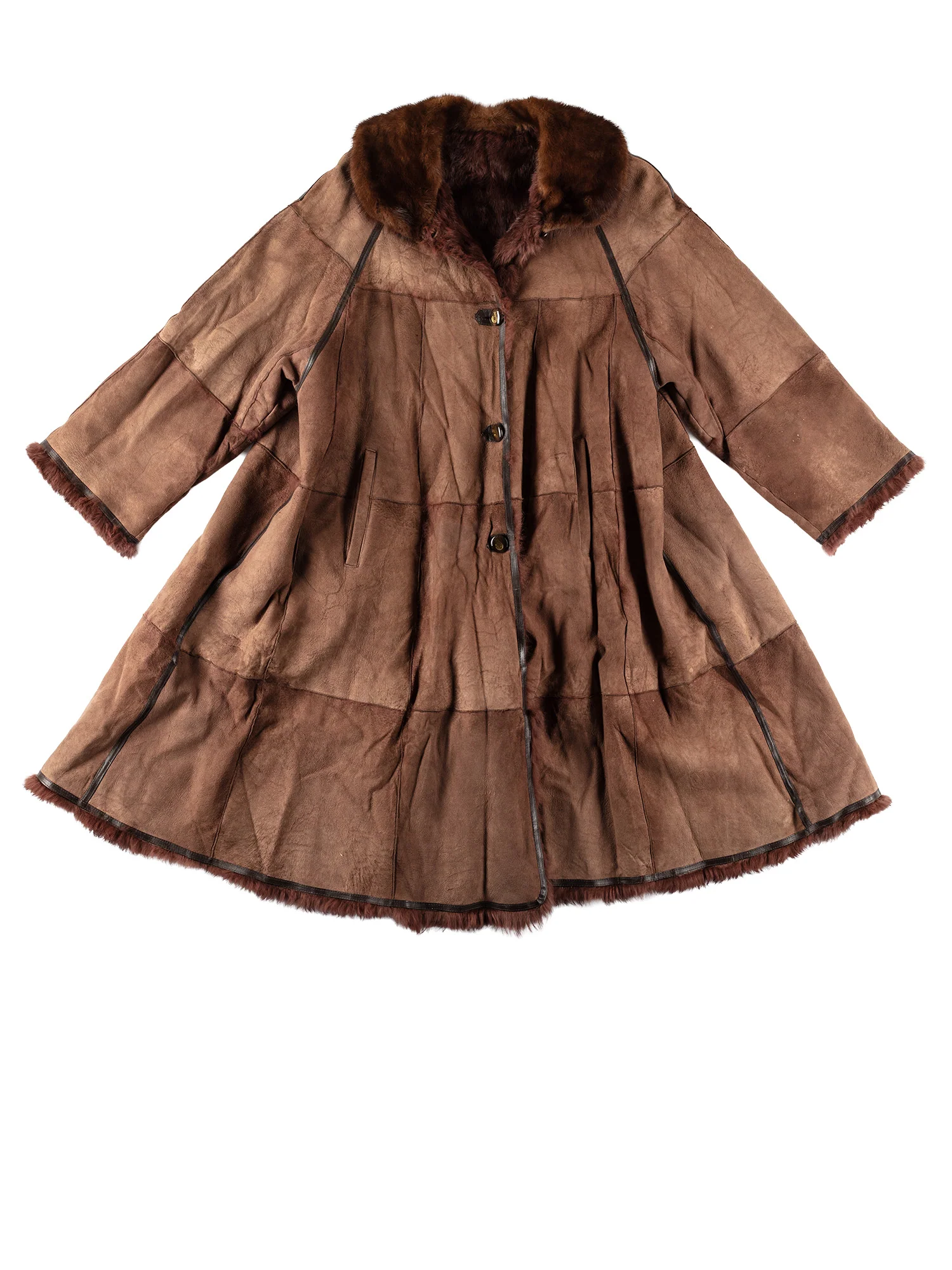 Vintage 70's Women Sheepskin/Fur Coat in Brown by Northern Grip