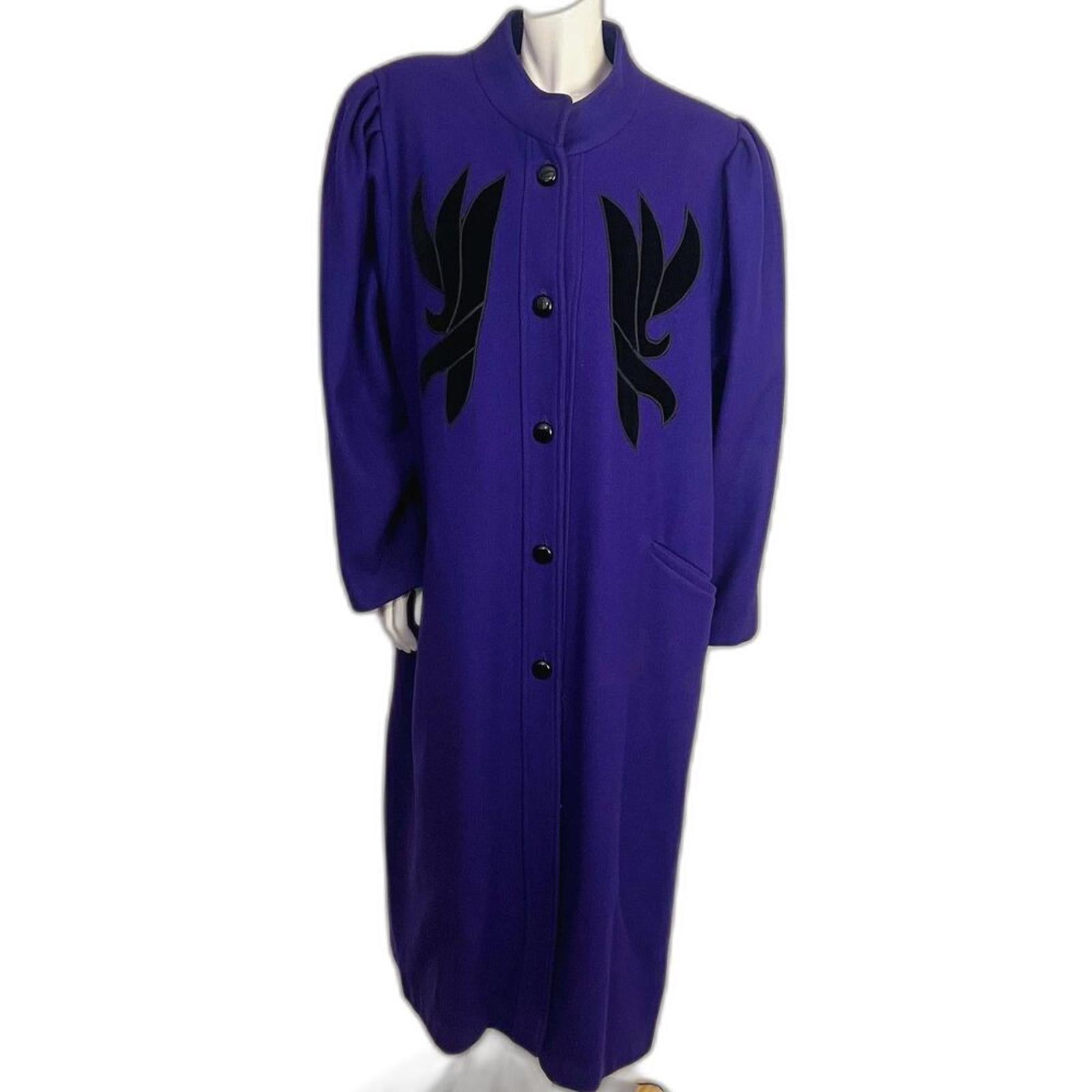 Vintage 1980s Komitor New Wave Purple Wool Jacket Goth Emo Alt Size L by Hot Girl Secondhand