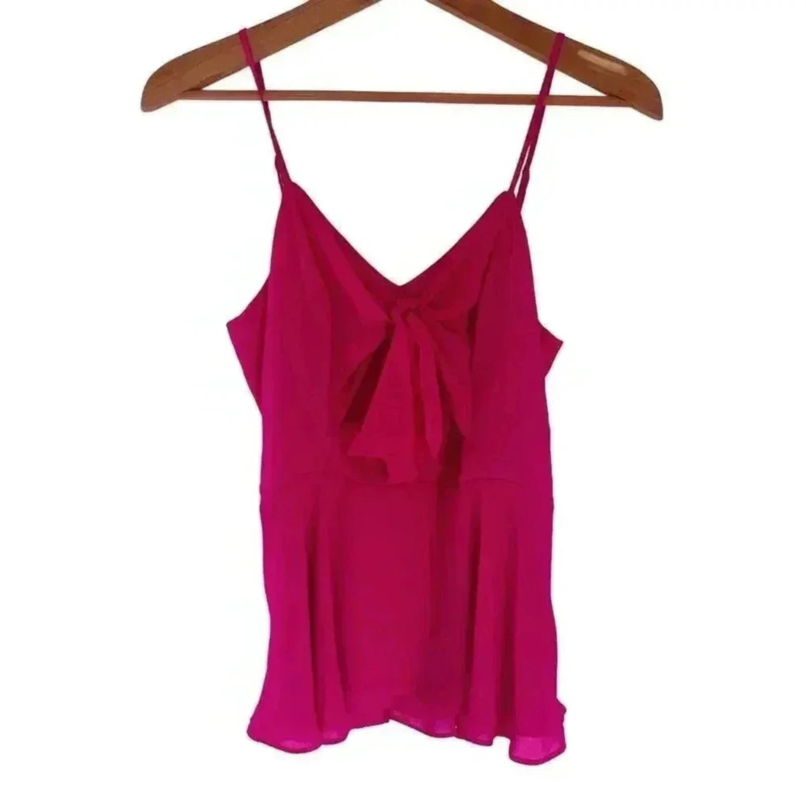 Parker Hot Pink Bow Peplum Tank Top Cami Barbiecore Women's Size S by Hot Girl Secondhand