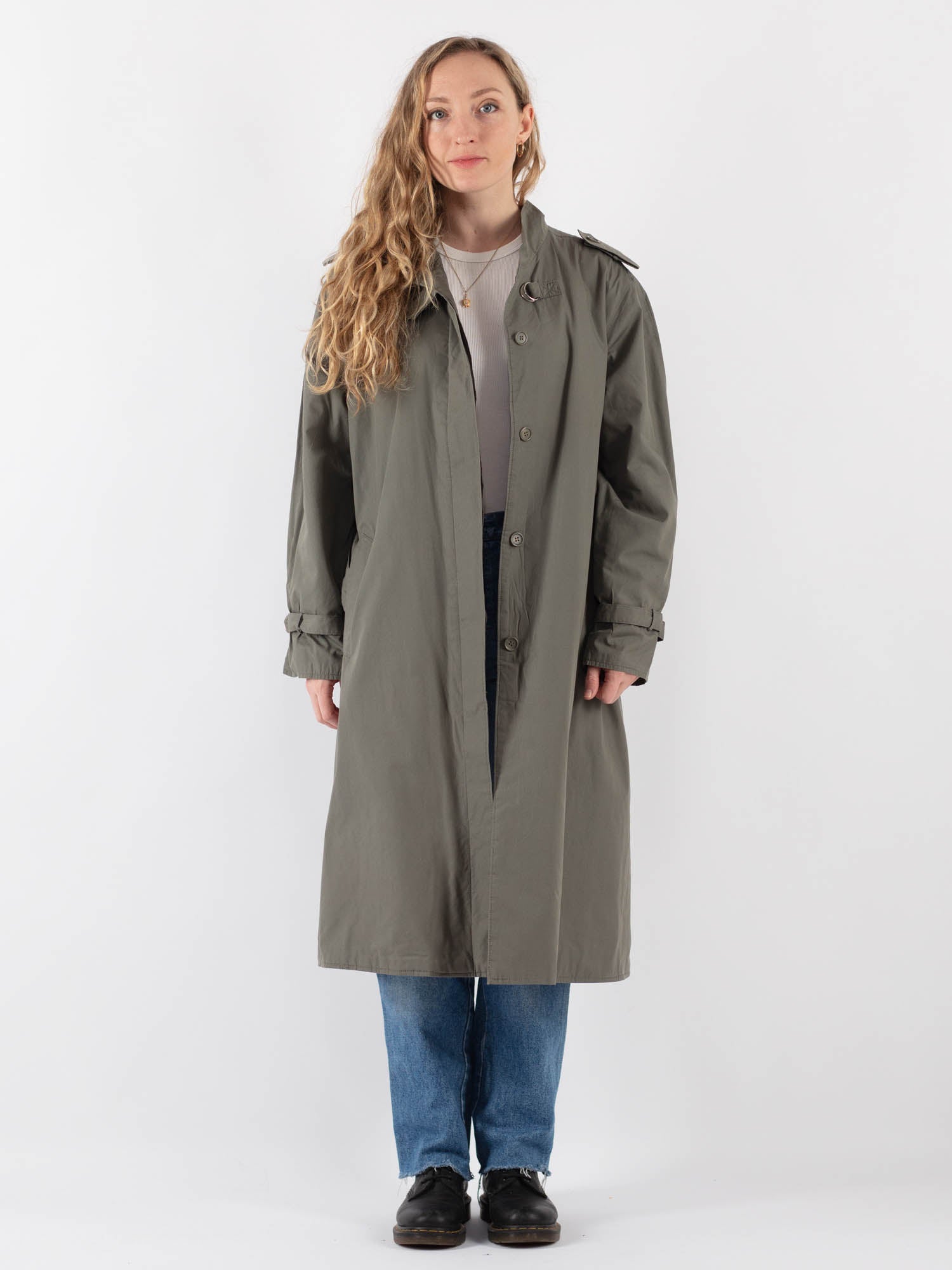 Vintage 90's Women Trench Coat in Khaki by Northern Grip