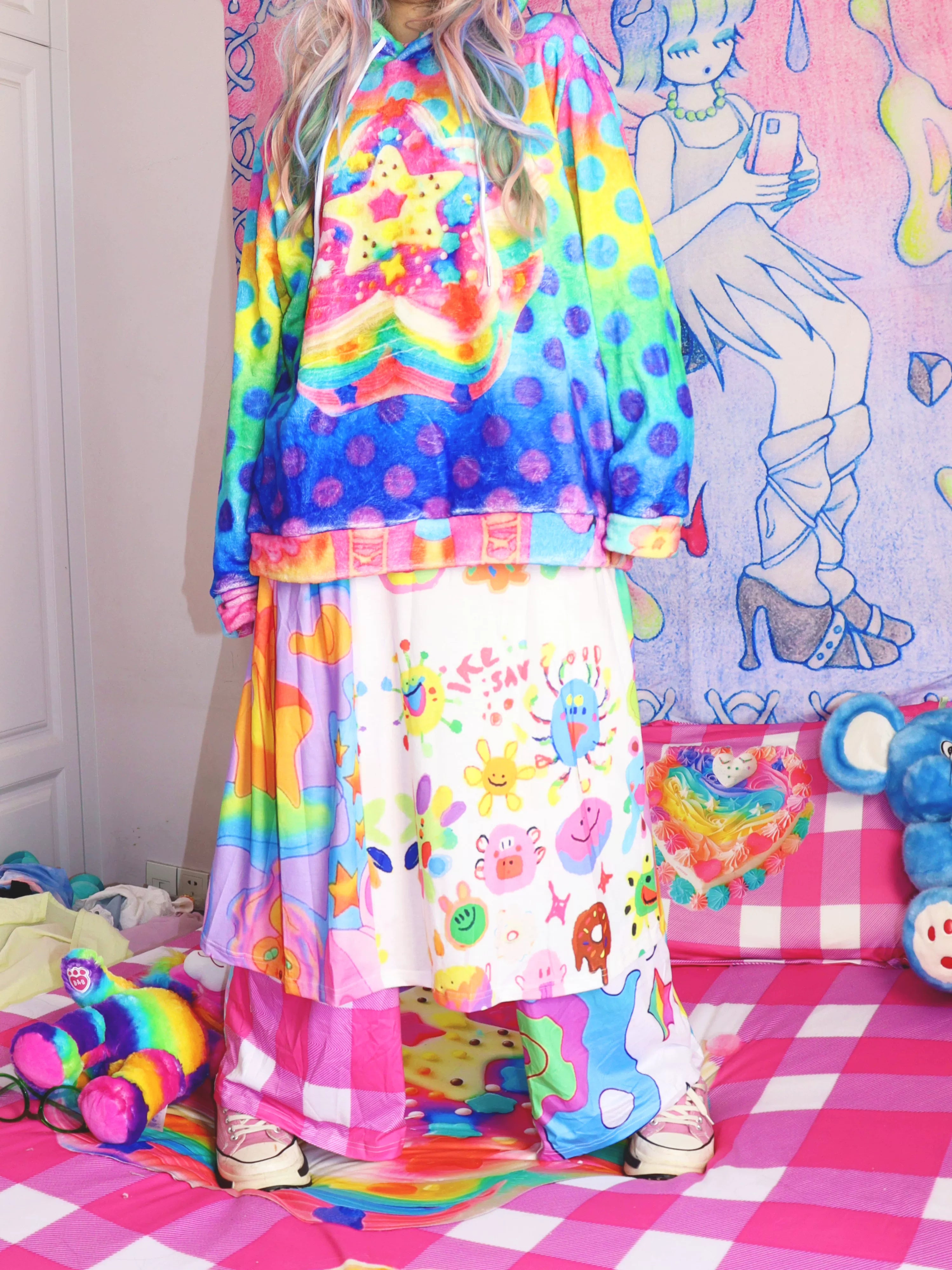 Decora Fashion Skirt | Colorful Elastic Skirt | Harajuku Fashion by Land Decora