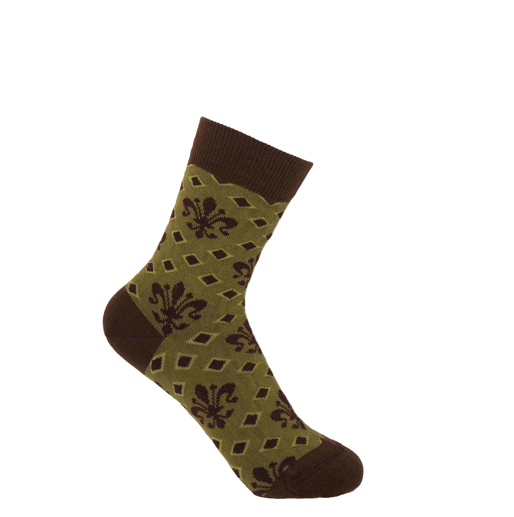 Fleur De Lis Women's Socks - Green by Peper Harow