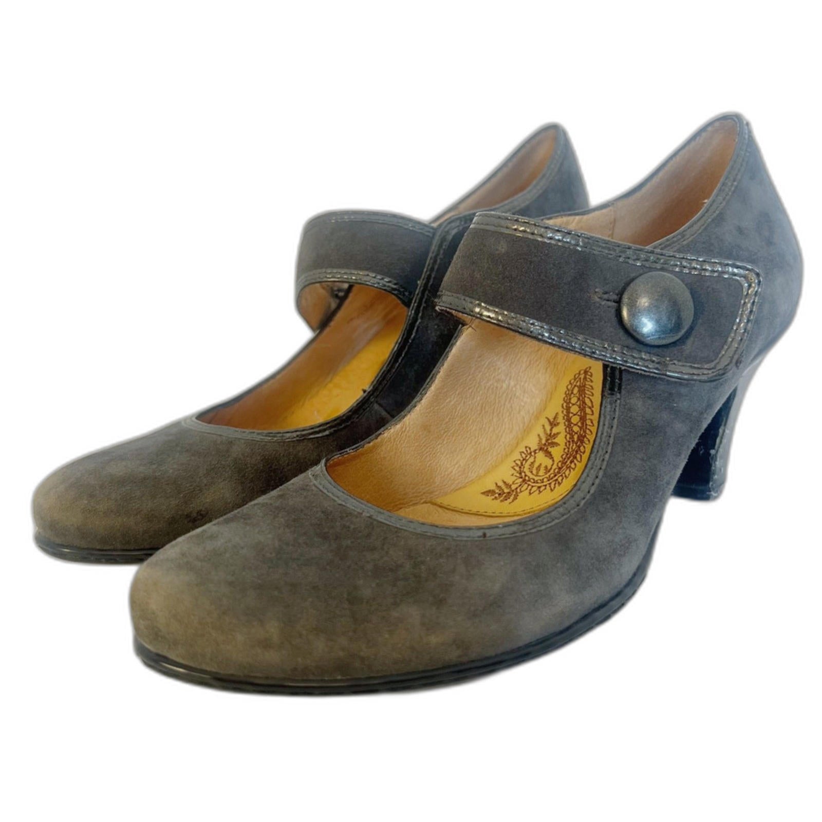 Sofft Mary Janes Grey Suede Heels Pumps Women's Size 8 by Hot Girl Secondhand