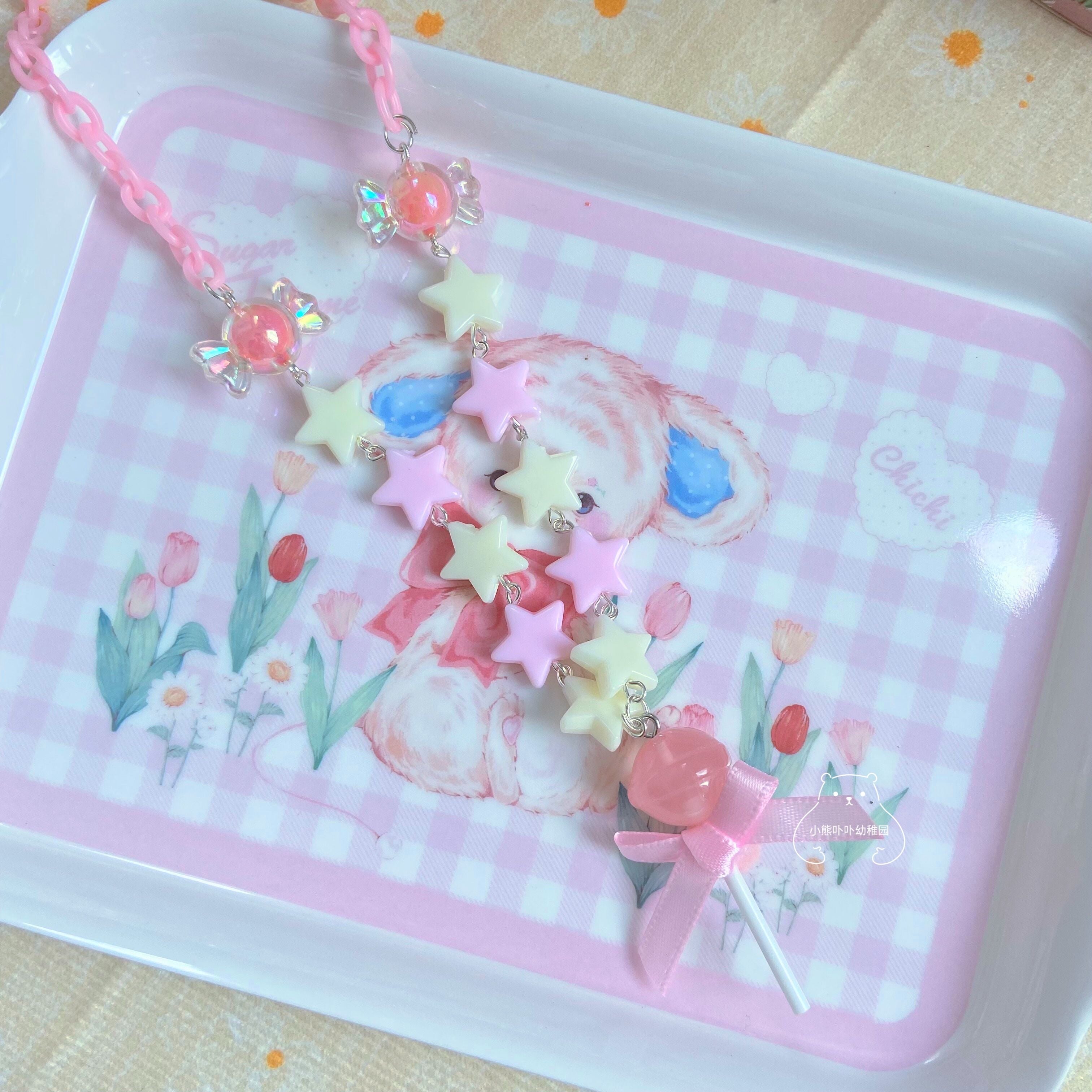 Kawaii Lollipop Candy Pendant Necklace Sweet Harajuku Style - Bear Doll by Land Decora