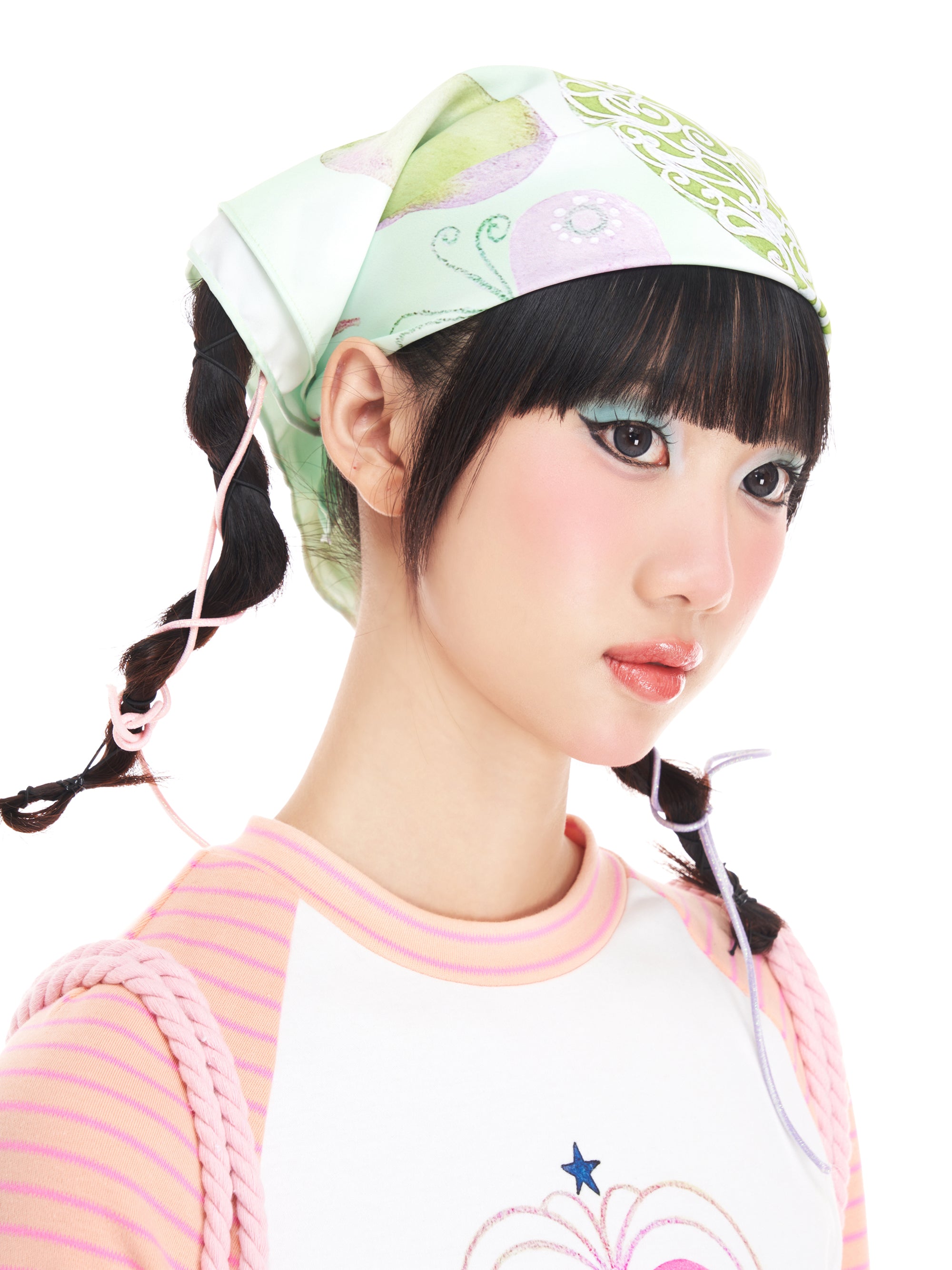 Decora Kei FRUITS Fruit Paradise Printed Square Scarf by Land Decora
