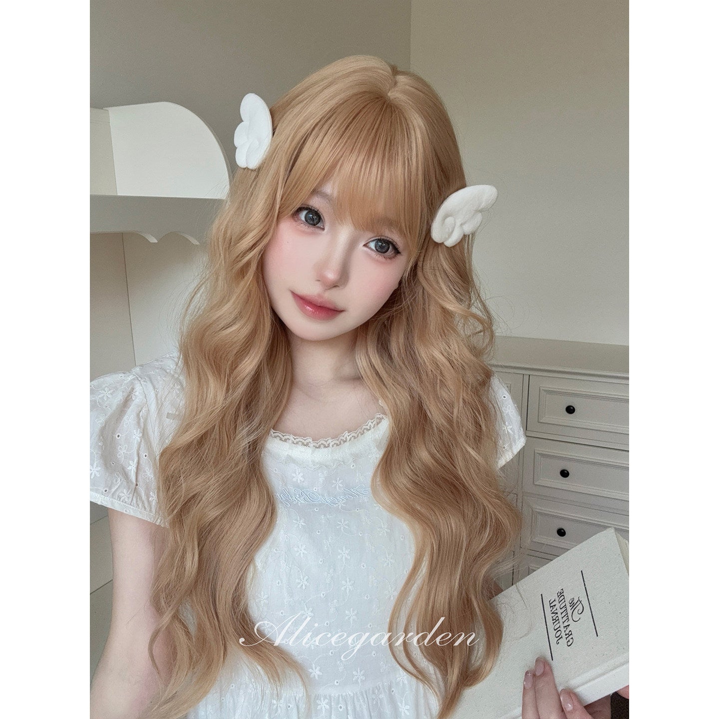 Golden Curly Wig - Alice Garden by Land Decora