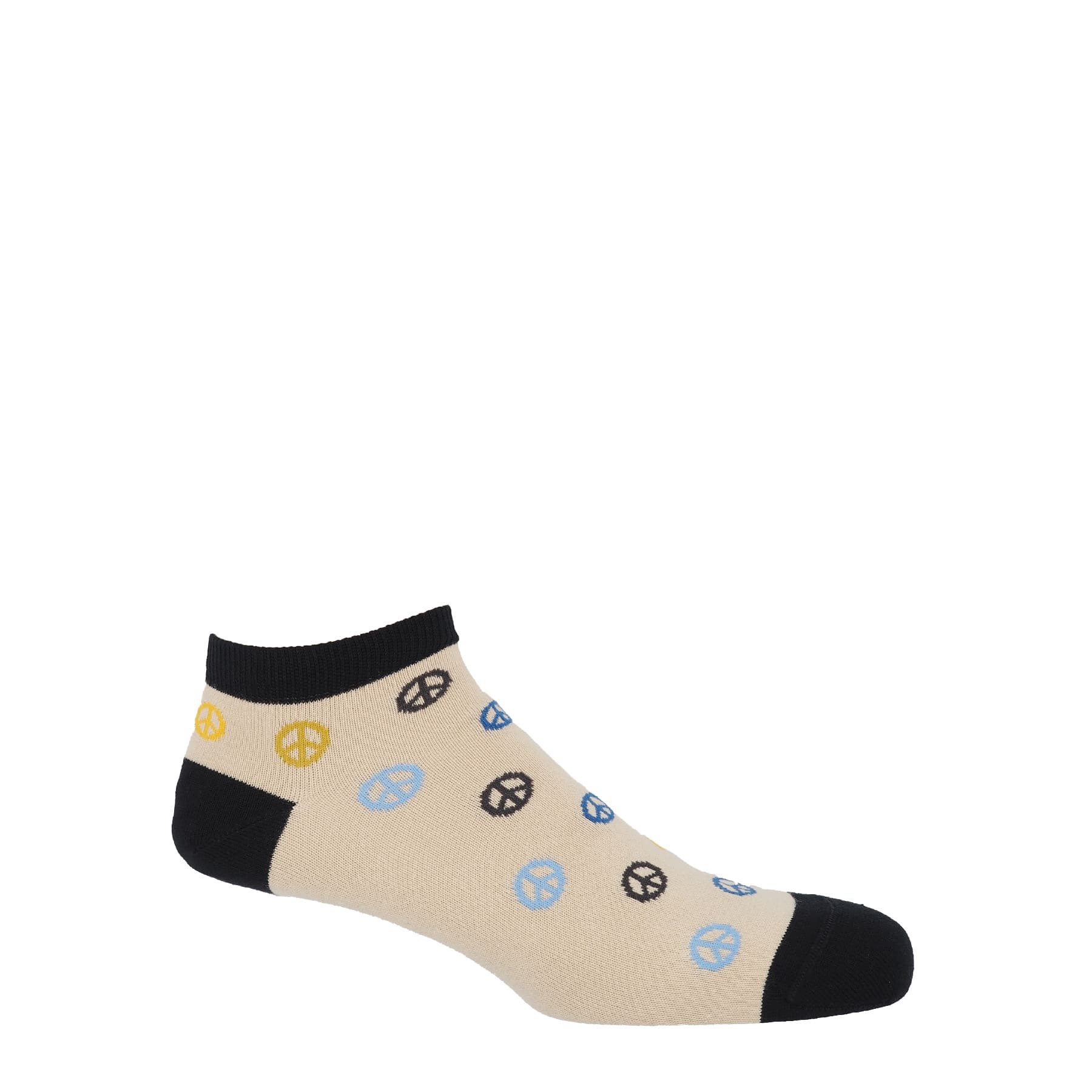 Peace Men's Trainer Socks - Beige by Peper Harow