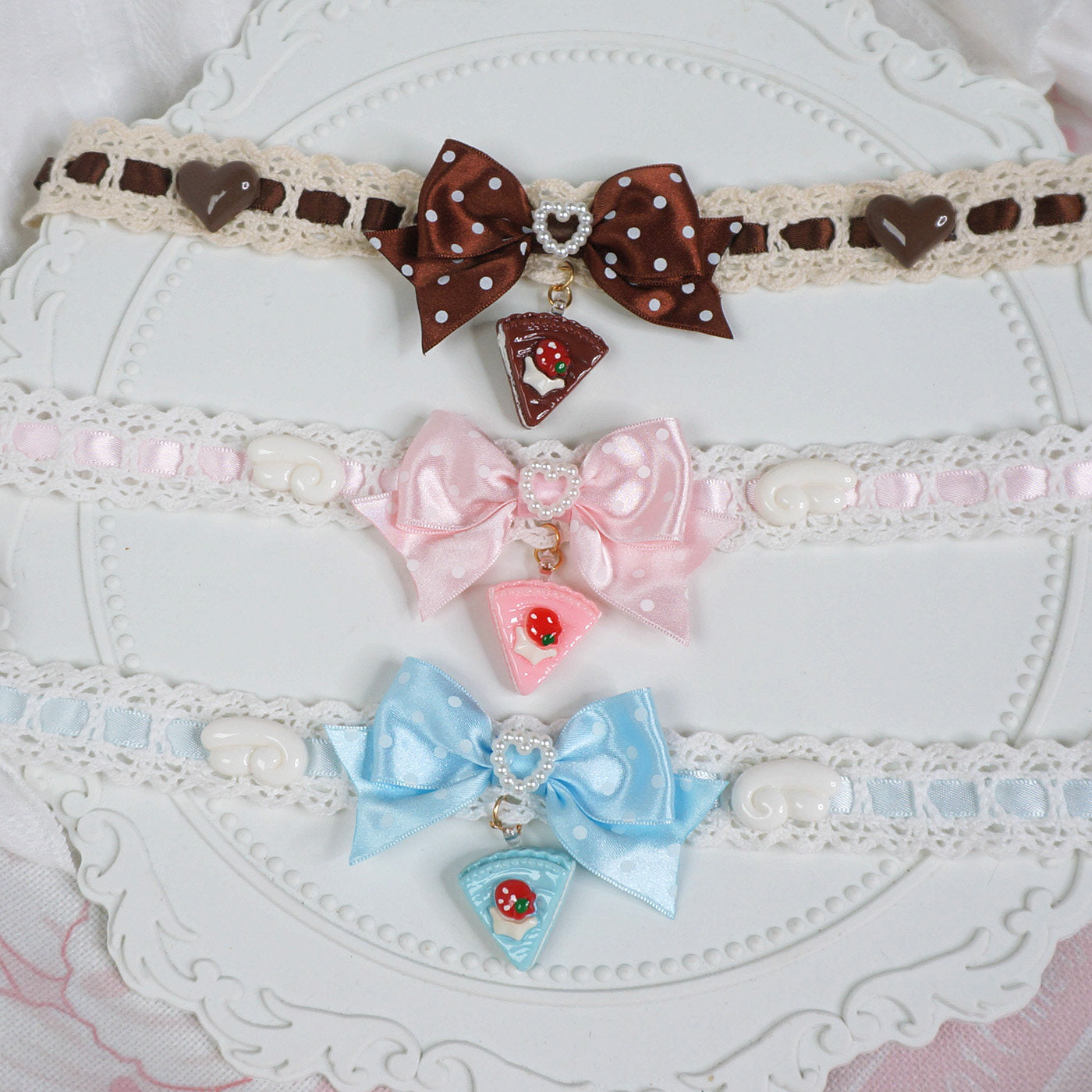 Kawaii Cake Chocolate Bow Choker - Maojiang by Land Decora