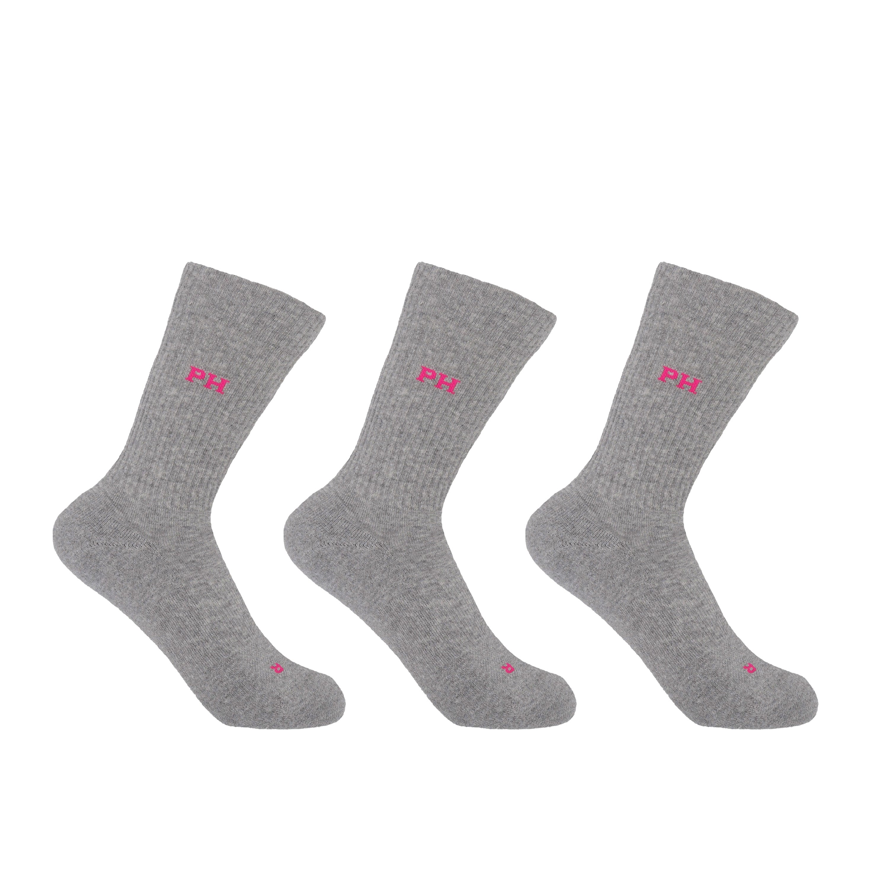 3 Pack Essential Women's Sport Socks - Grey by Peper Harow