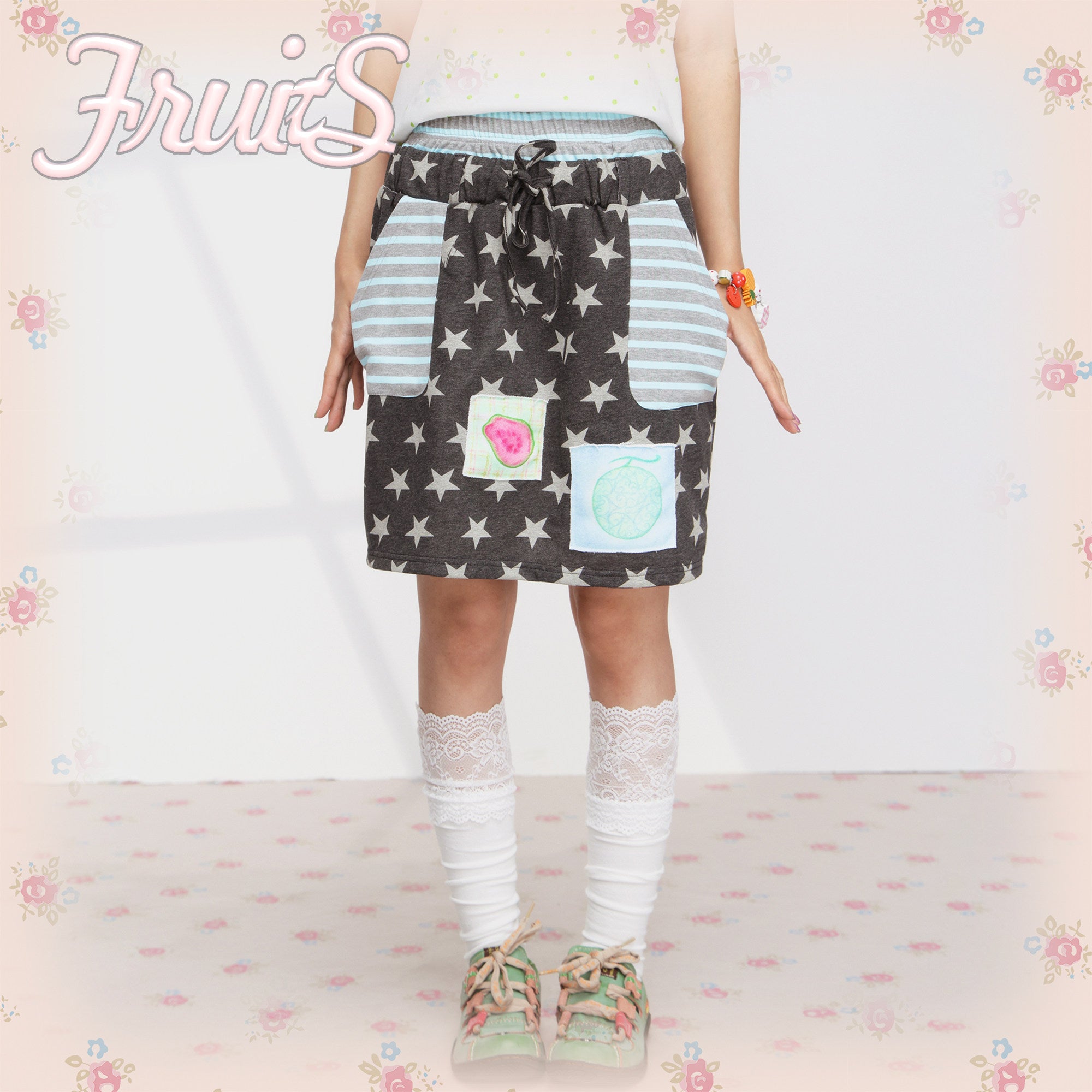 Star Stripe Layered Skirt - FRUITS by Land Decora