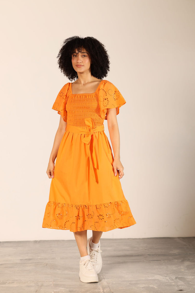 TANGERINE KYLIE DRESS by Maude Vivante