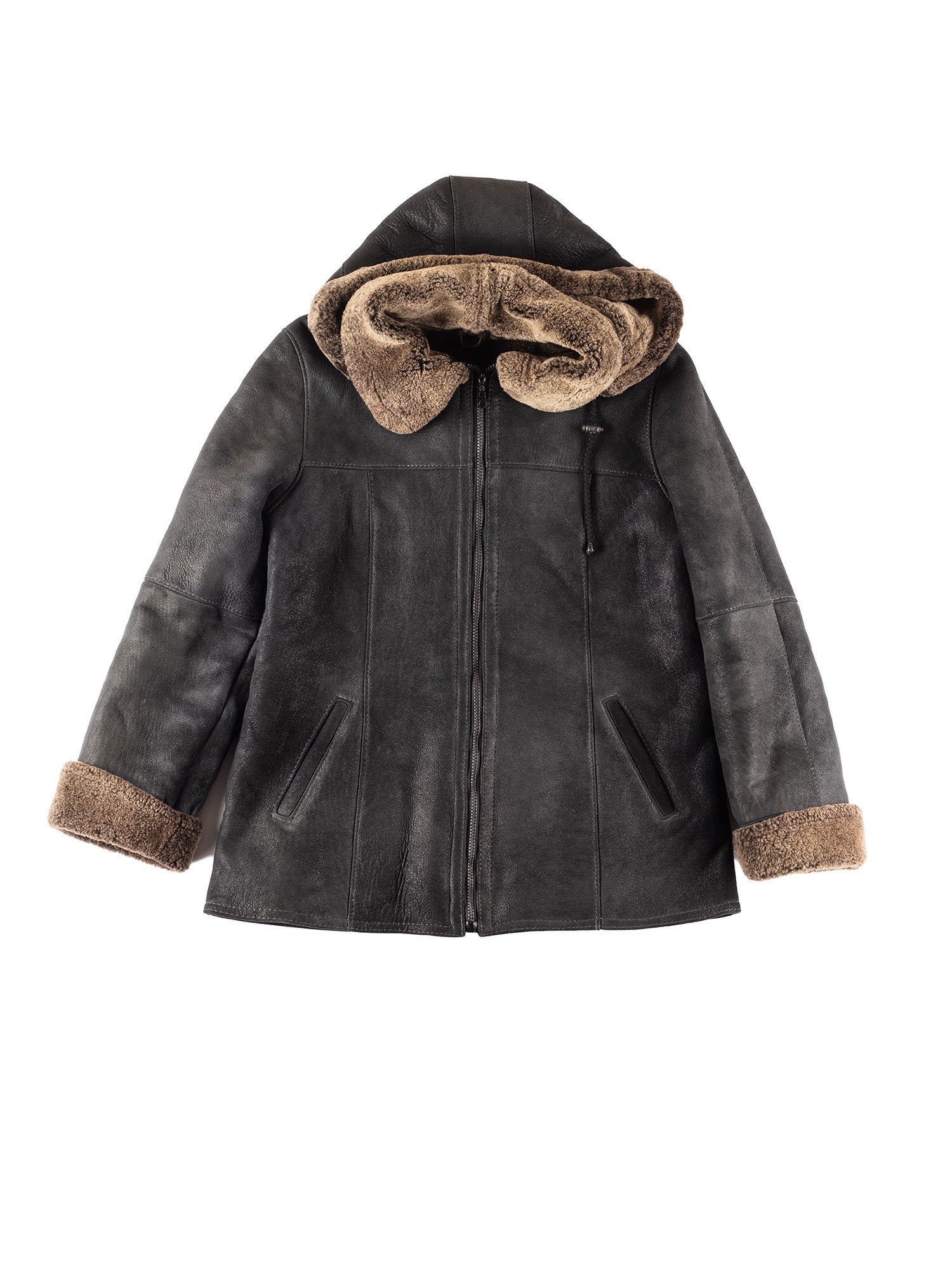 Vintage 00's Women Sheepskin Coat in Black by Northern Grip