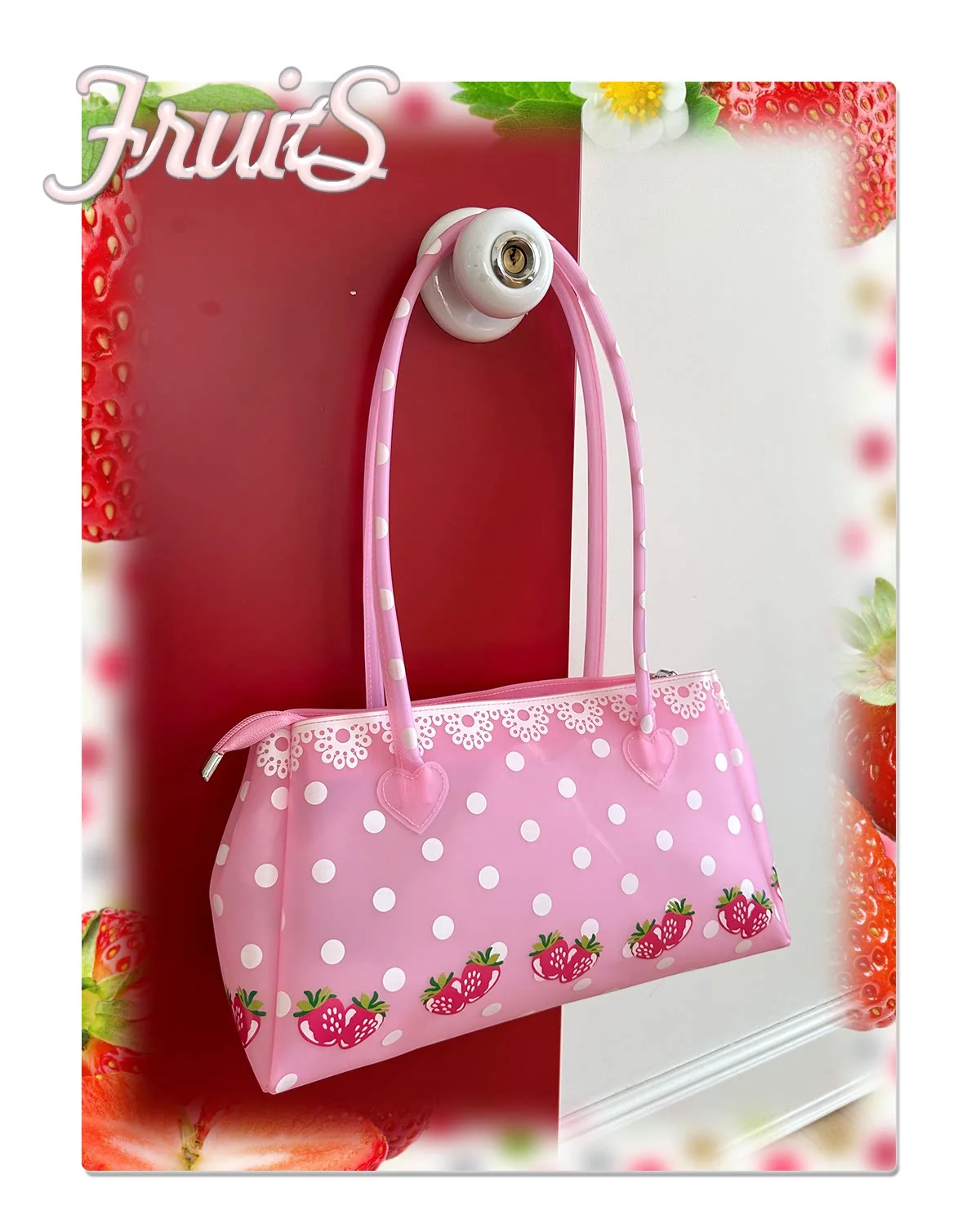 Strawberry Pink Jelly Bag | Kawaii Y2K Shoulder Bag by Land Decora