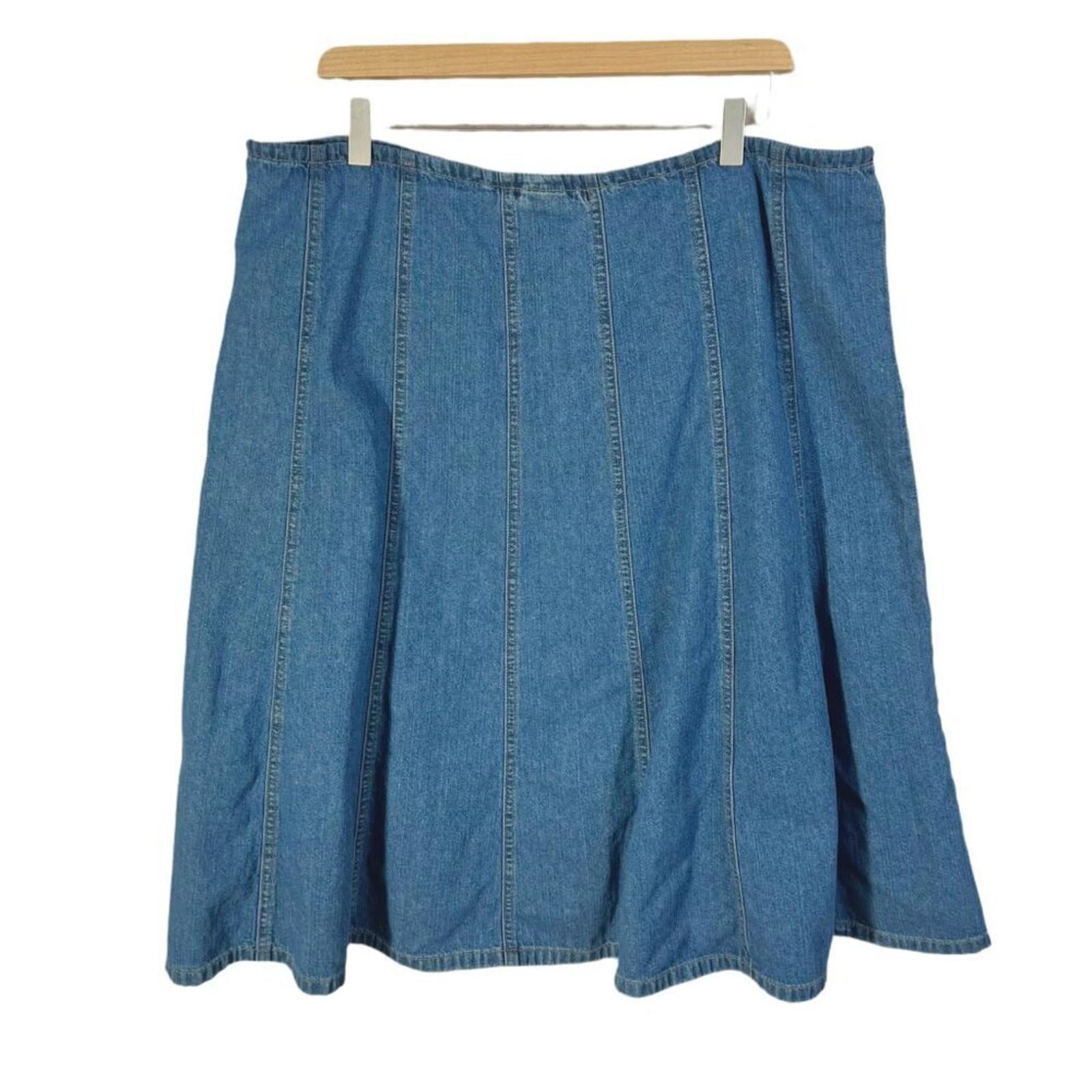 y2k Vintage Relativity Blue Denim Knee Length Skirt Women's Size 18 Pl by Hot Girl Secondhand