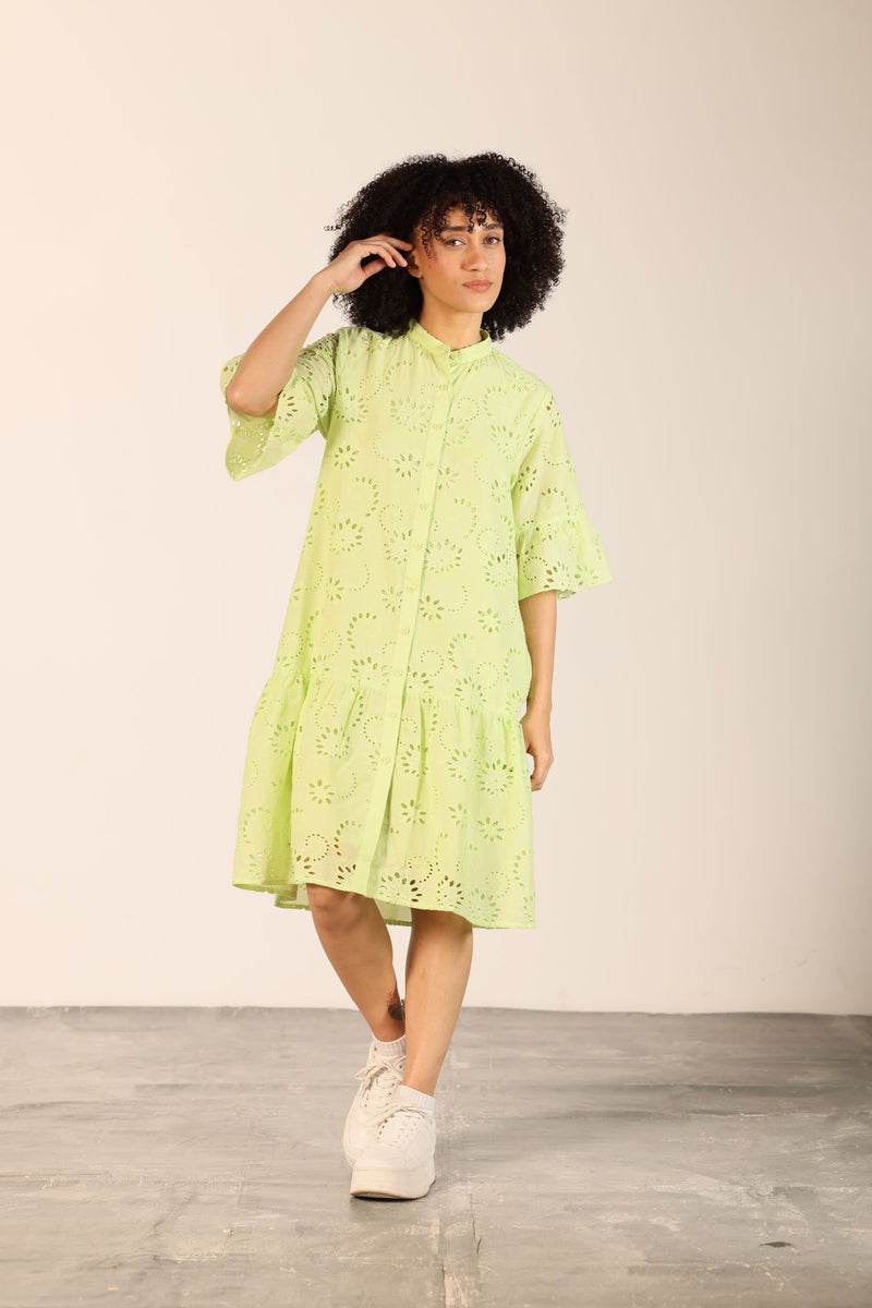 LIME ZURI DRESS by Maude Vivante