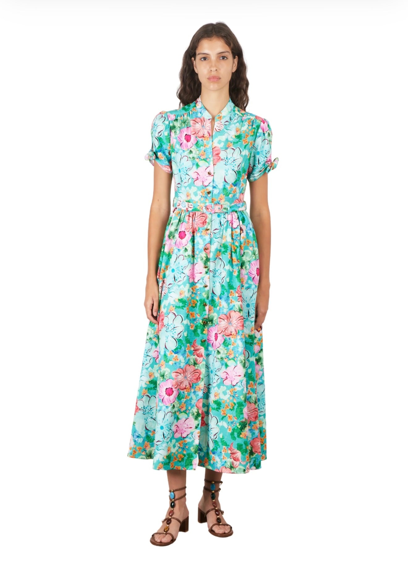 SALONI Ena Dress in Papaver Watercolor by Sierra Deene